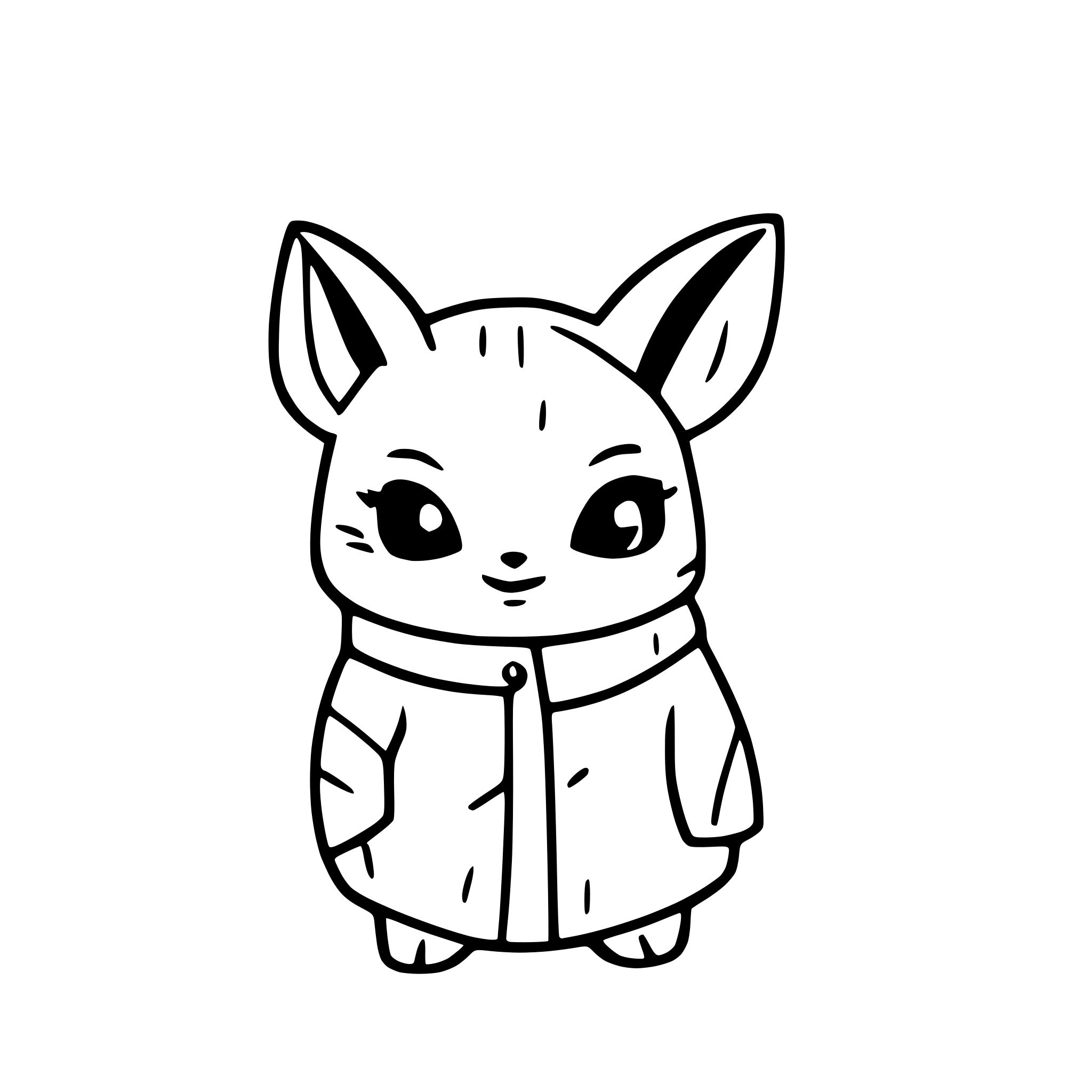 AI-generated SVG of a A nerdy chinchilla optimized for embroidery AI-generated SVG of a A nerdy chinchilla optimized for embroidery