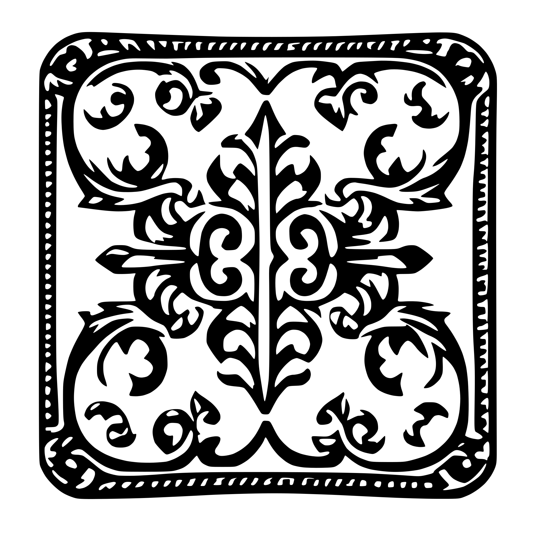 AI-generated SVG of 'leather scroll work design'