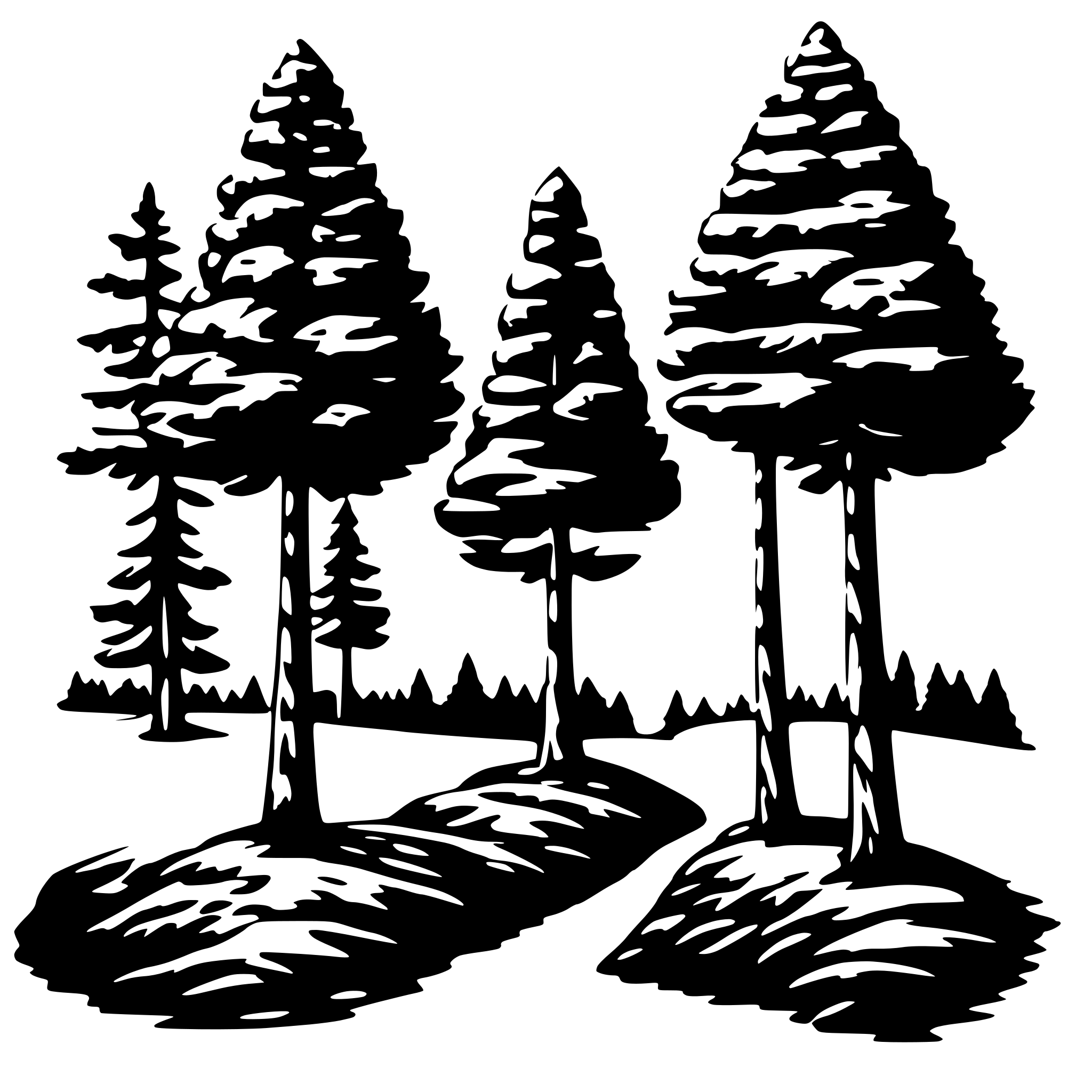 AI-generated SVG of 'triagle pine trees'