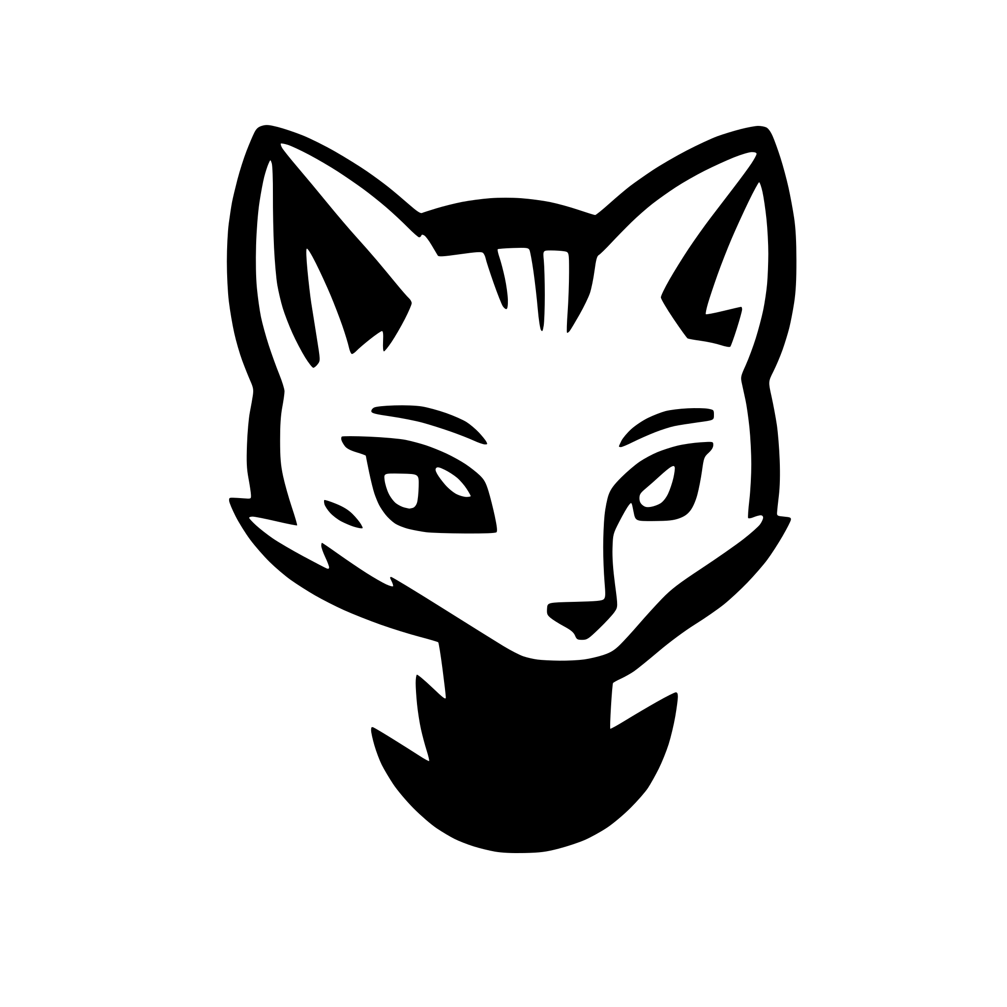 AI-generated SVG of 'fox male head close up eye ear'