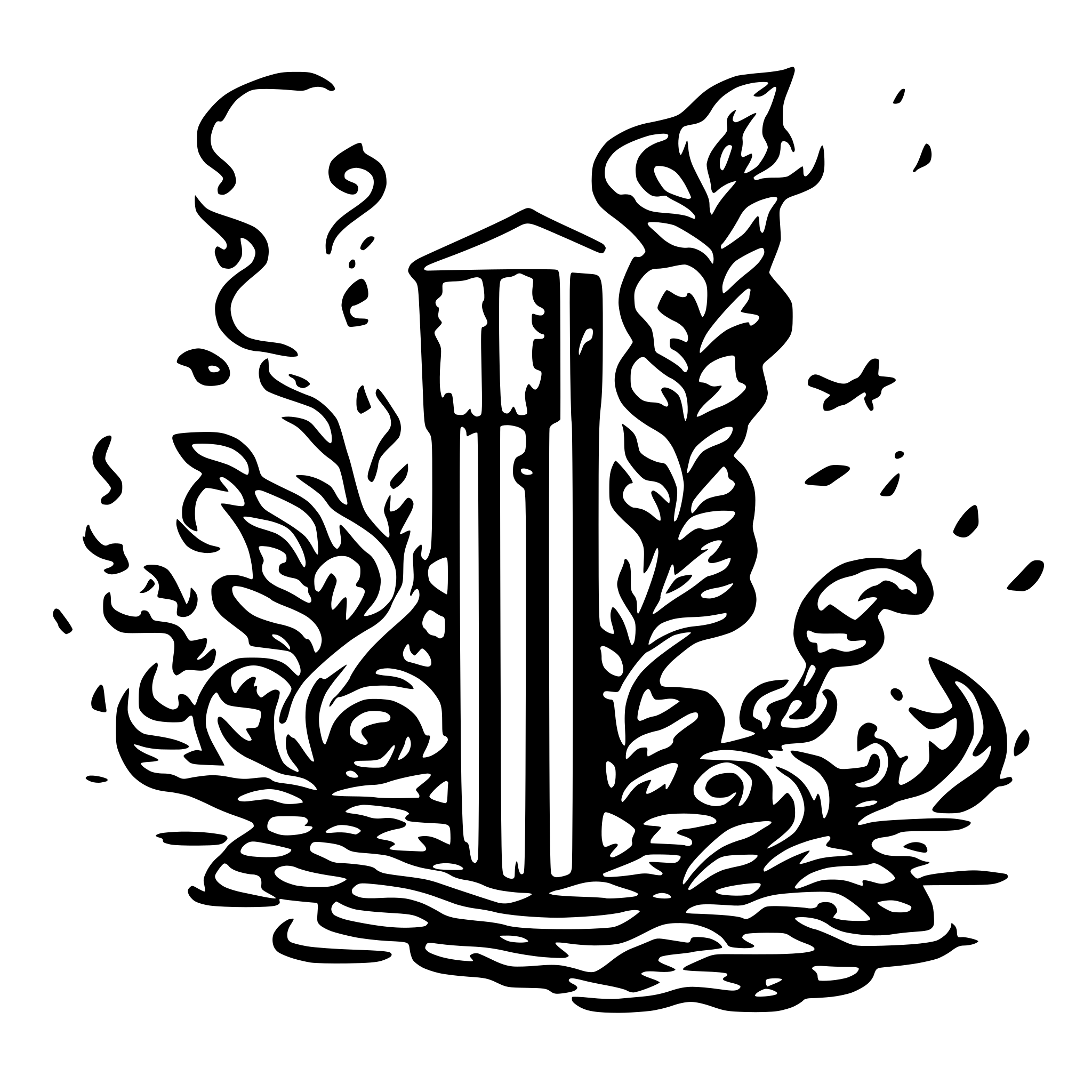 AI-generated SVG of a Incense Stick with Fumes