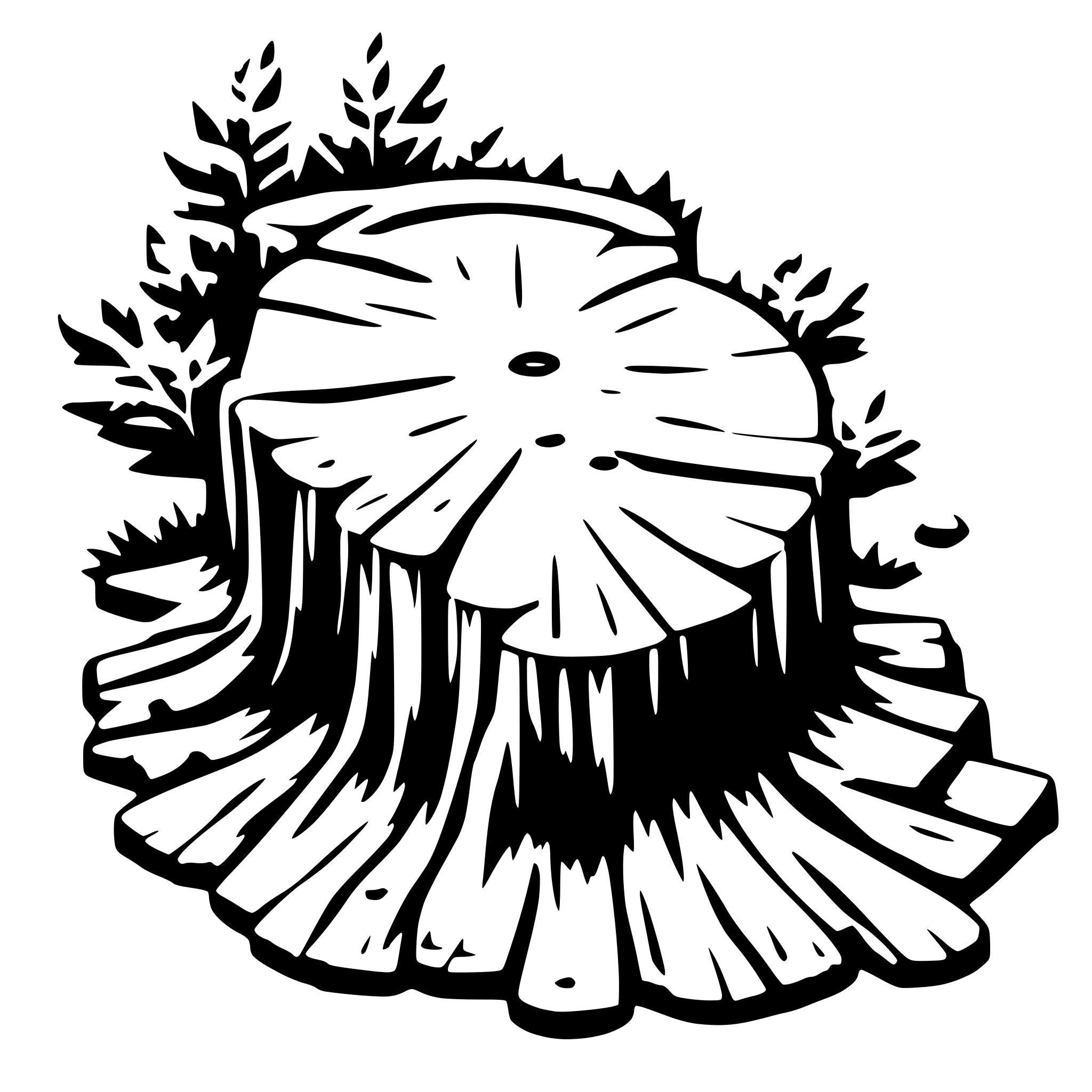 AI-generated SVG of 'treestump from above'