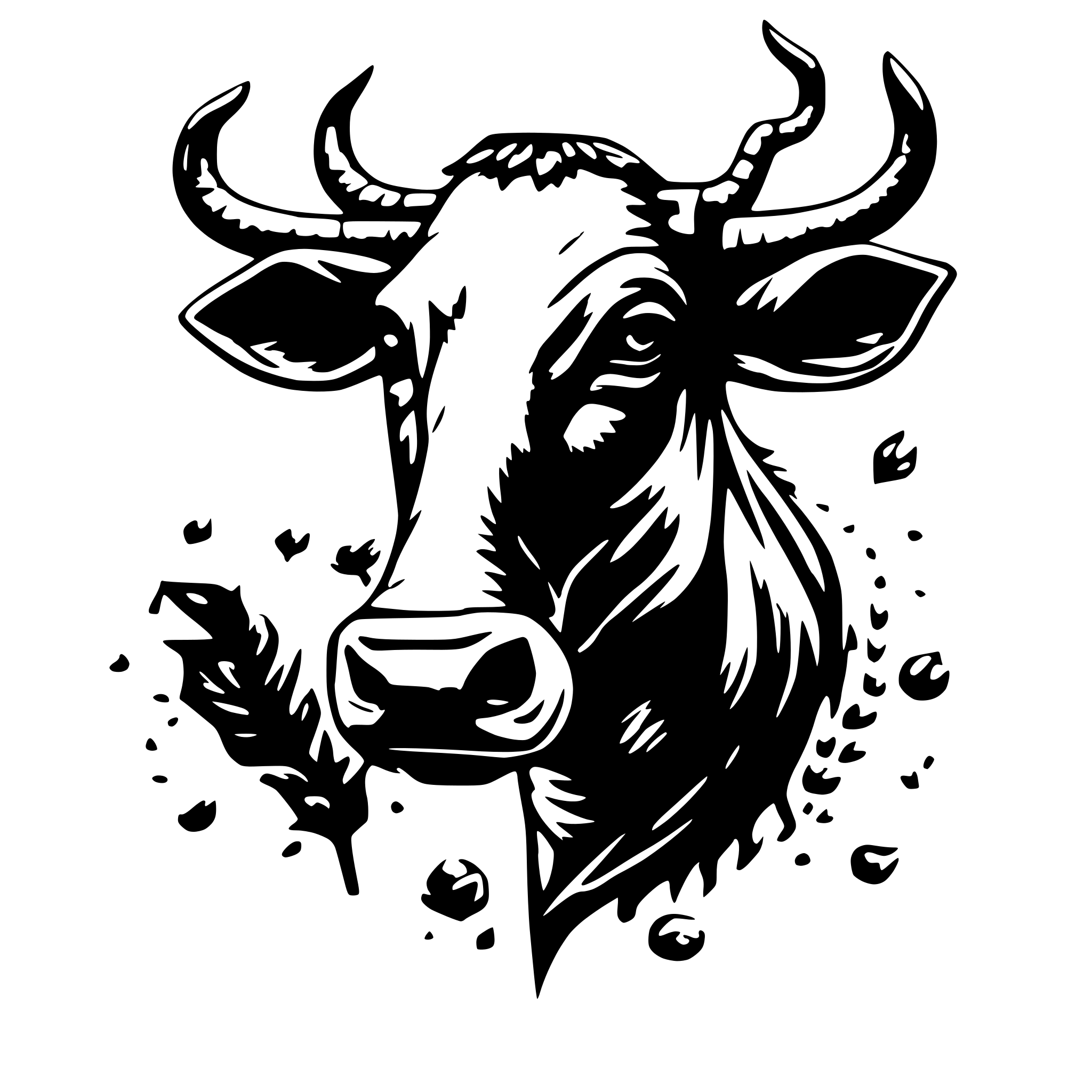 AI-generated SVG of a Cow and trishul