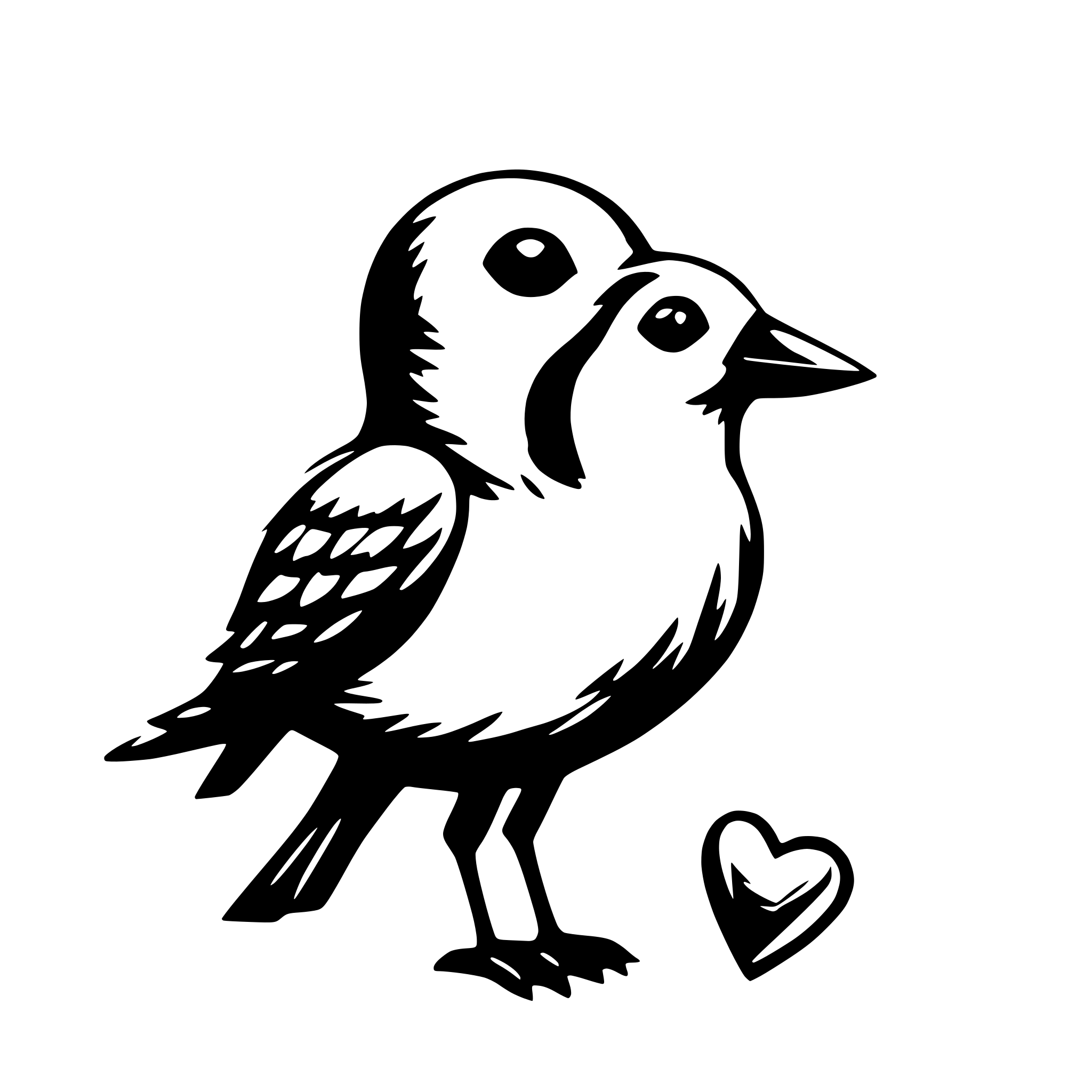 AI-generated SVG of a Bird in the shape of a heart