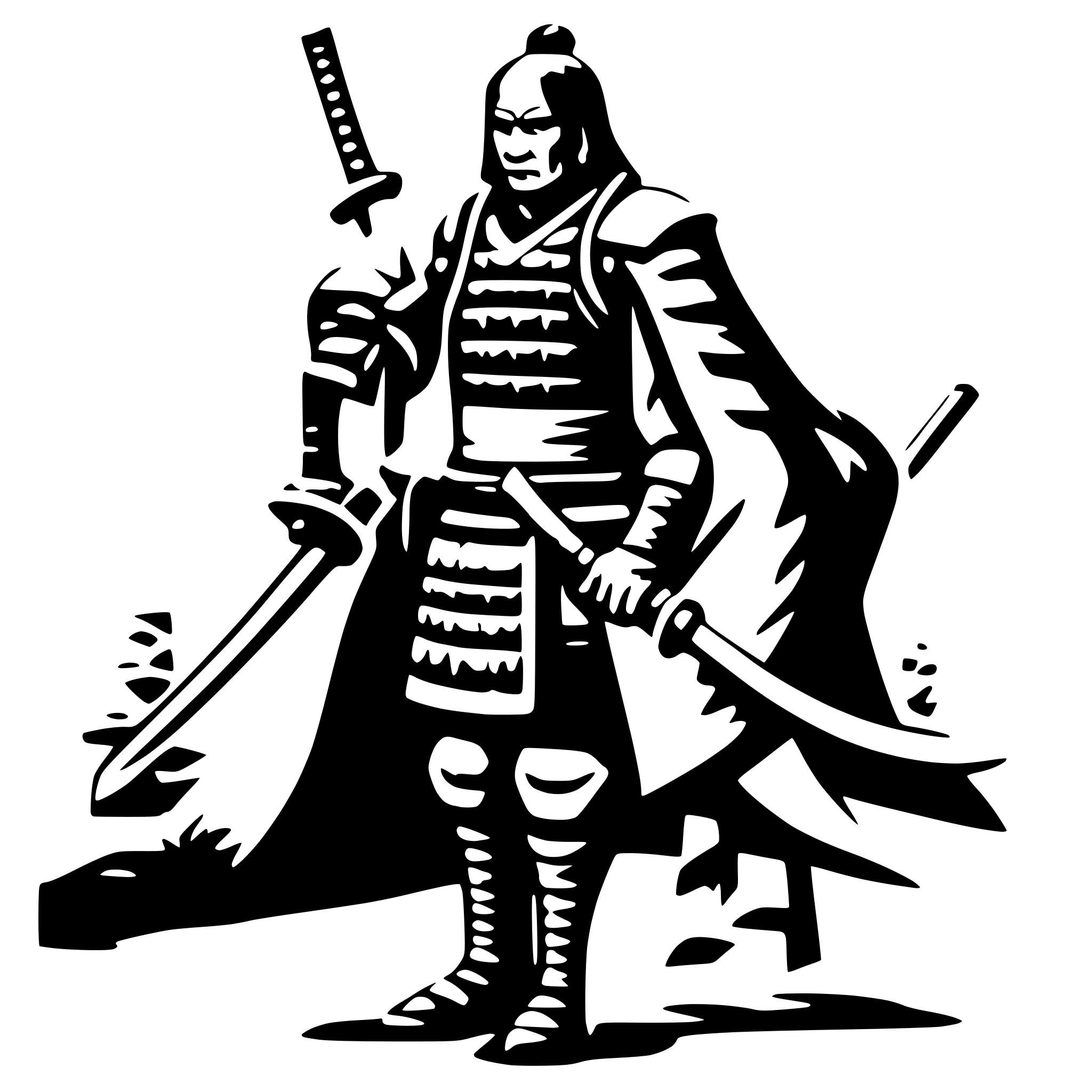 AI-generated SVG of a old samurai