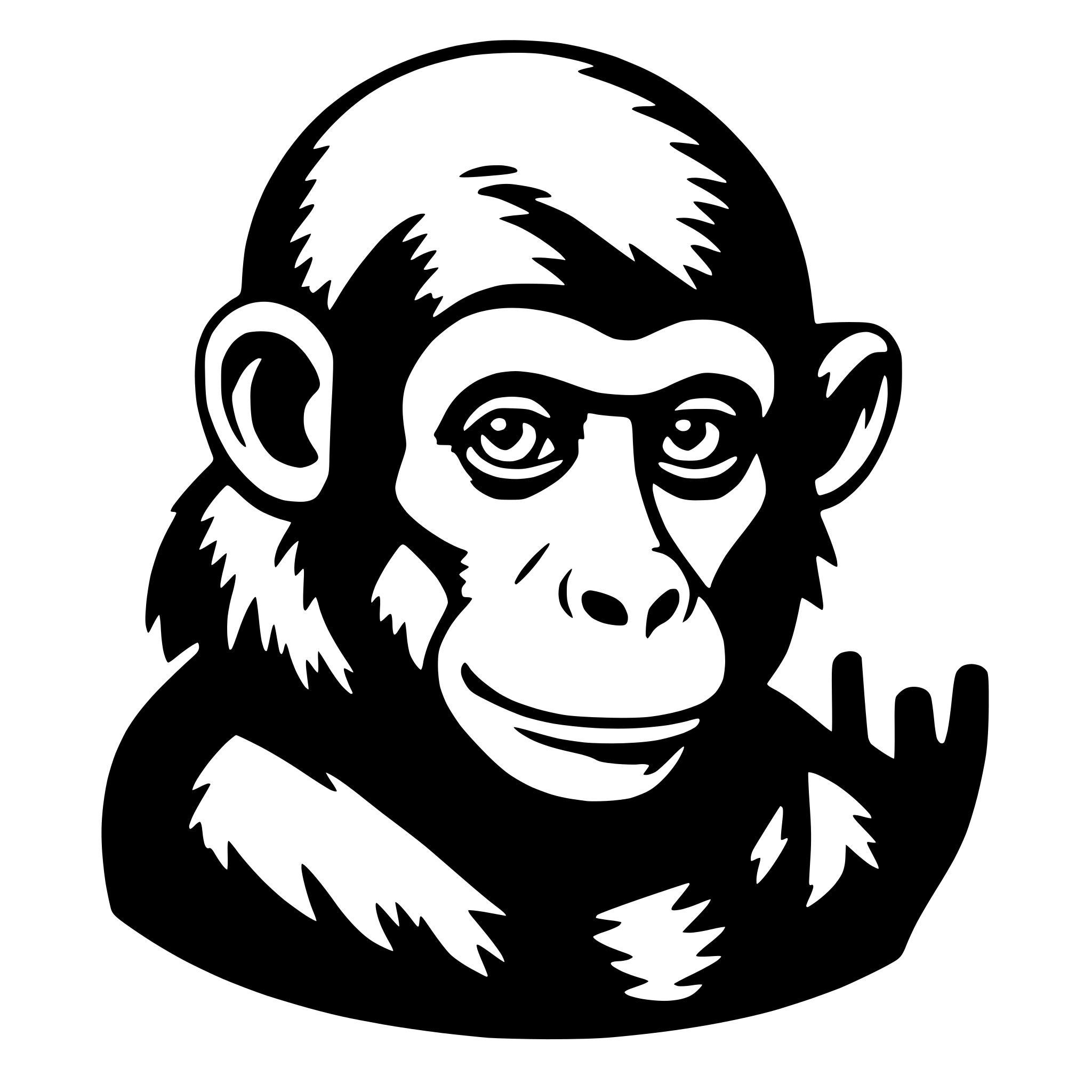 AI-generated SVG of 'monkey'