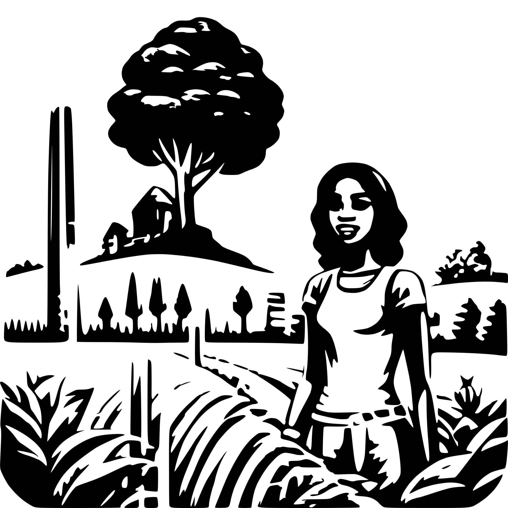 AI-generated SVG of 'farming and black girl. Crops-land'
