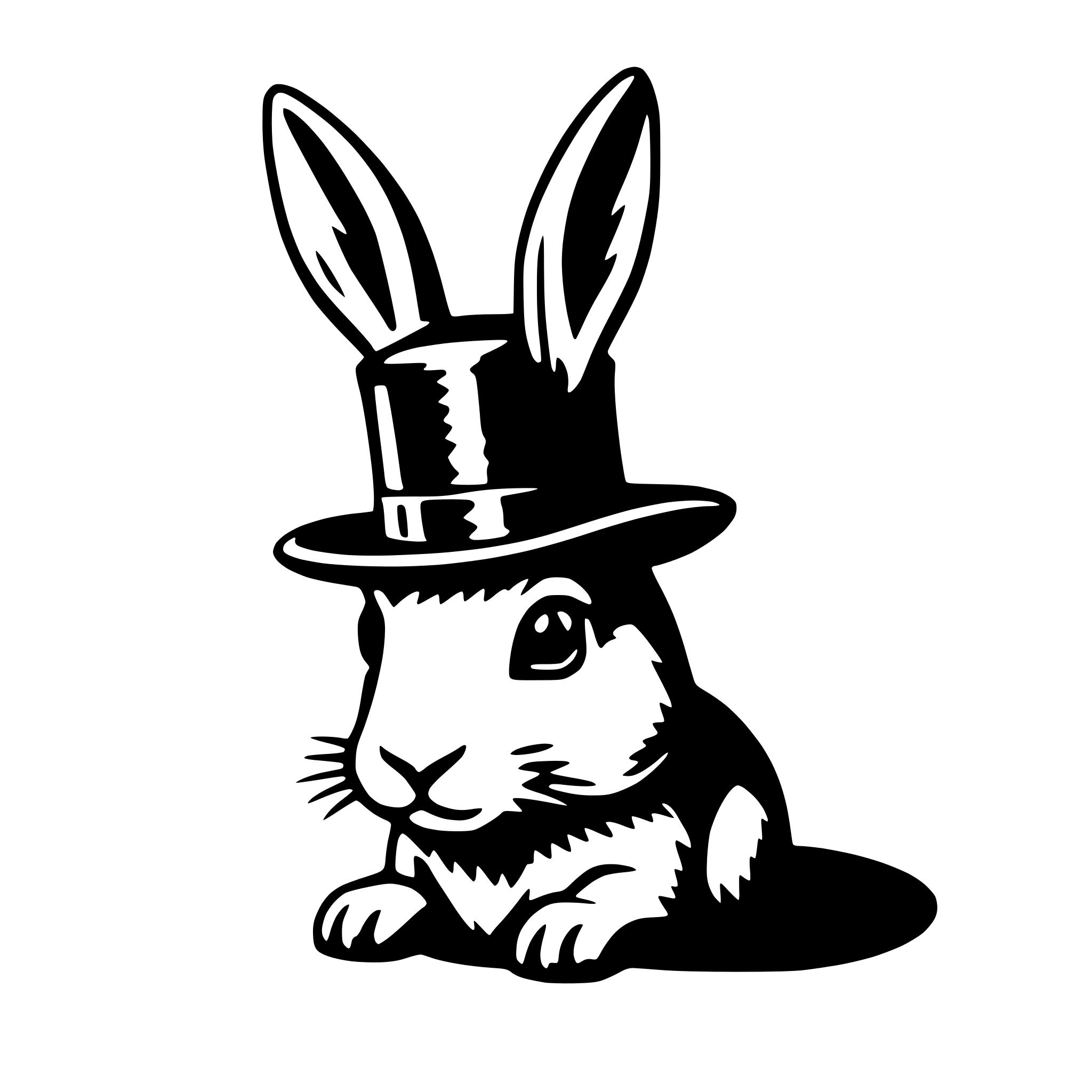 AI-generated SVG of 'rabbit in hat'