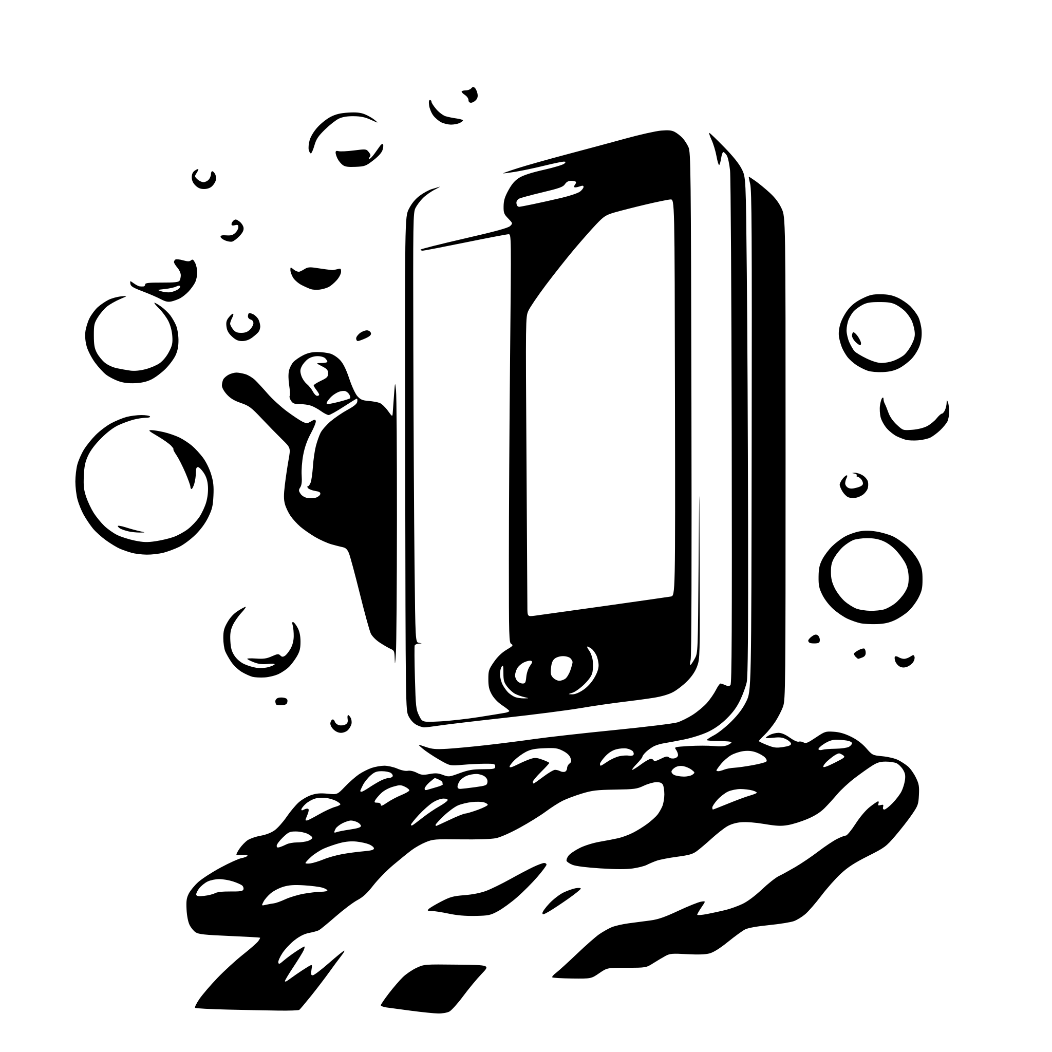 AI-generated SVG of 'A smartphone with notification bubbles popping up on the screen. LIKE in bubble show person icon'