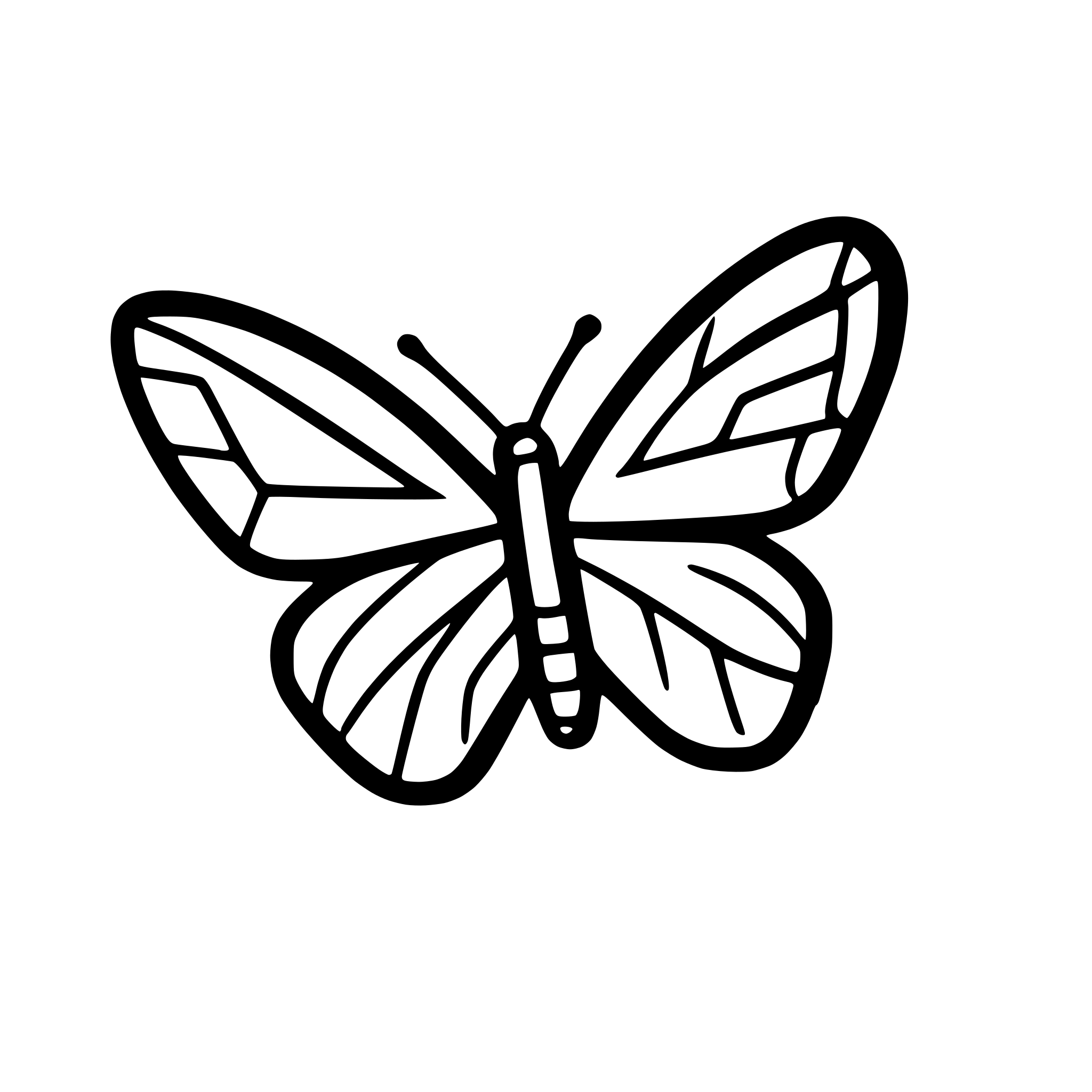 AI-generated SVG of a minimum lines sharp angles butterfly