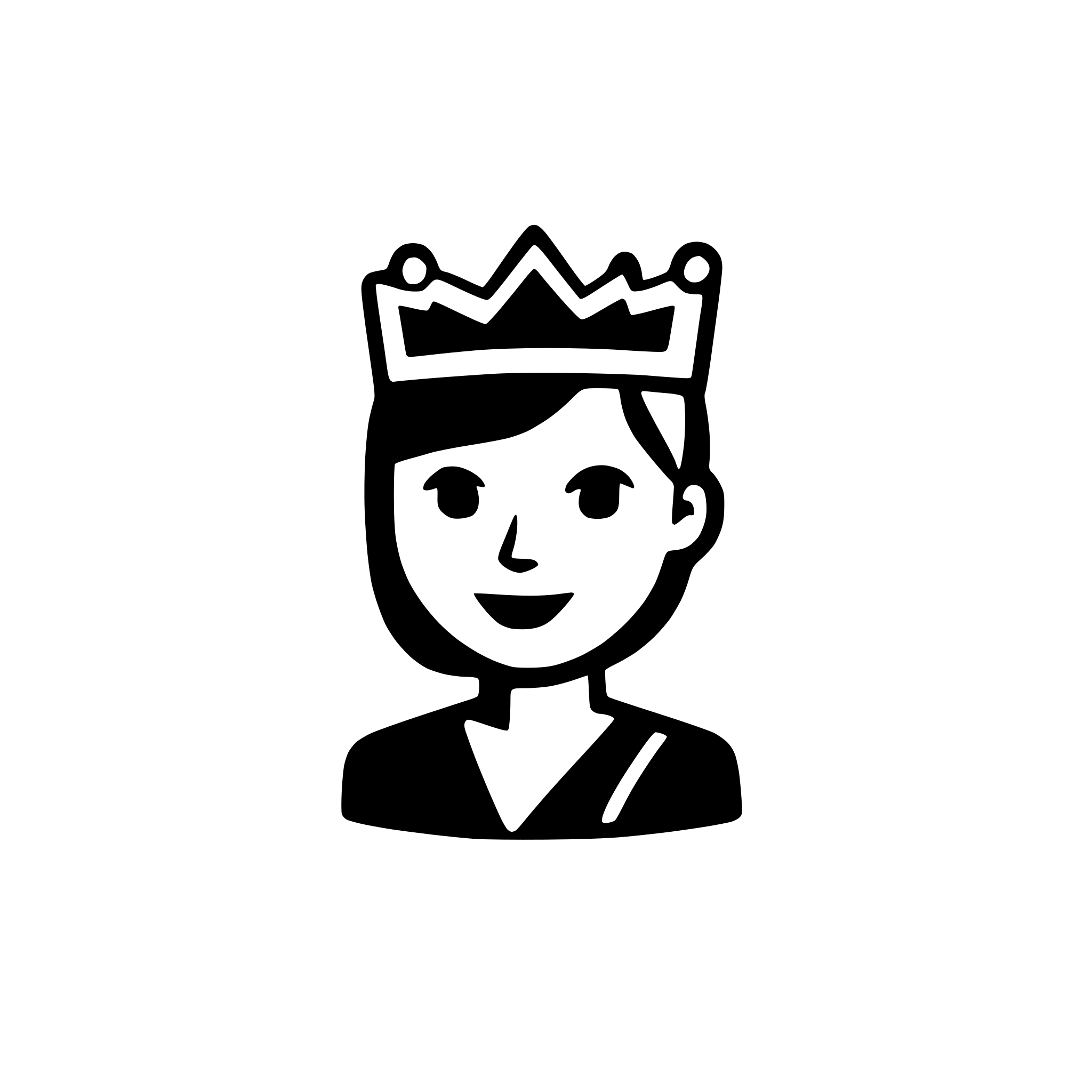 AI-generated SVG of a Person with crown outline icon for mobile app