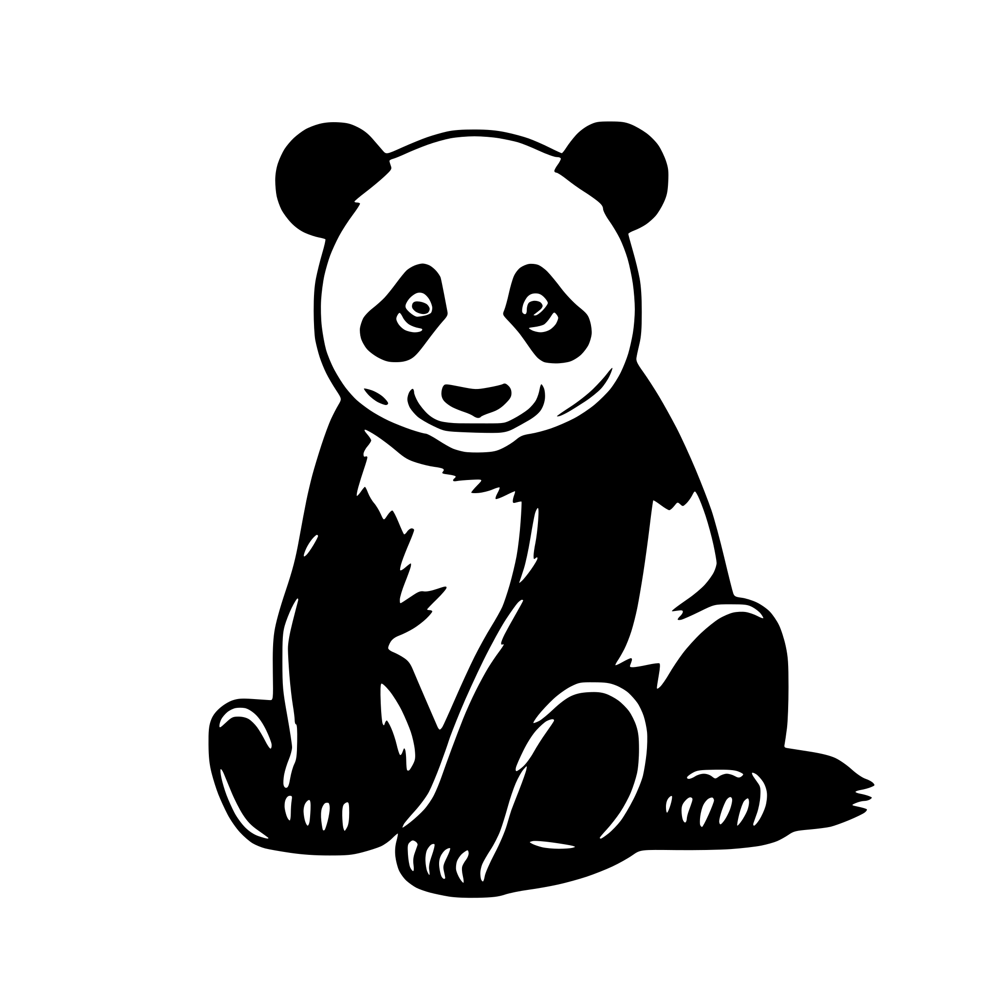 AI-generated SVG of 'panda with contious lines'