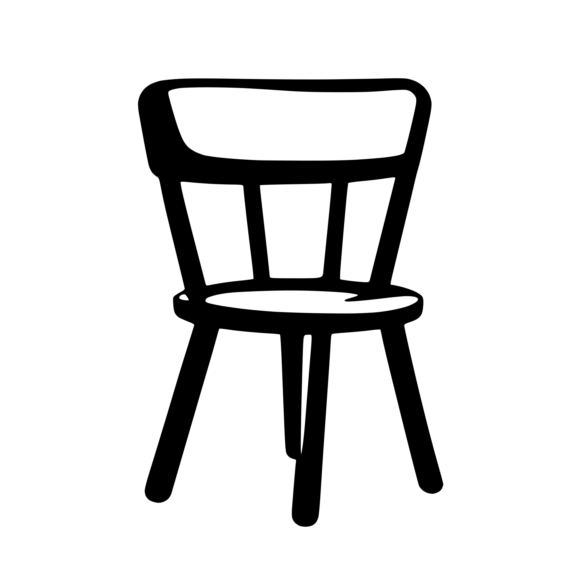 AI-generated SVG of a Create a monochrome logo depciting a chair. my company is called Isu