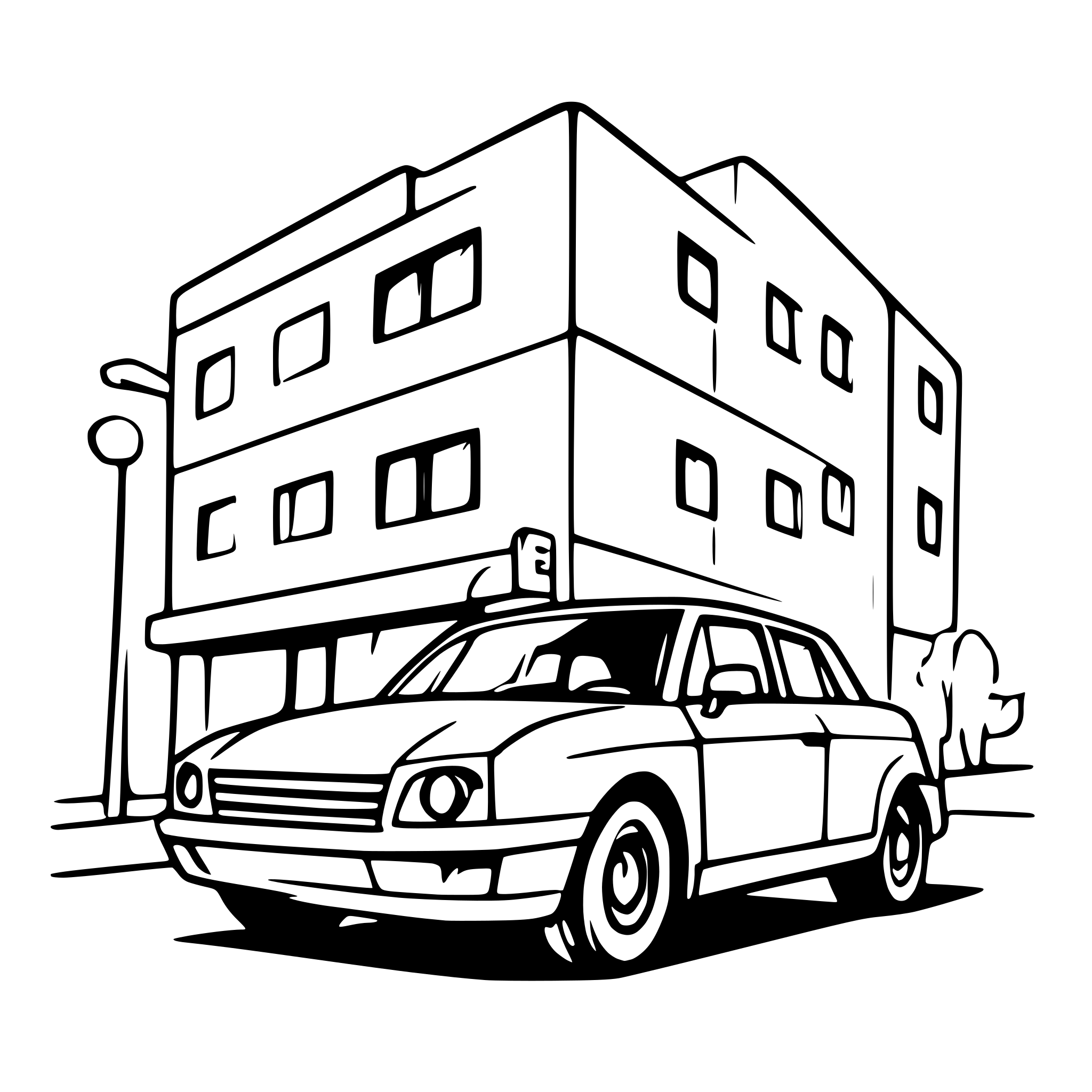 AI-generated SVG of 'Big Car and a street'