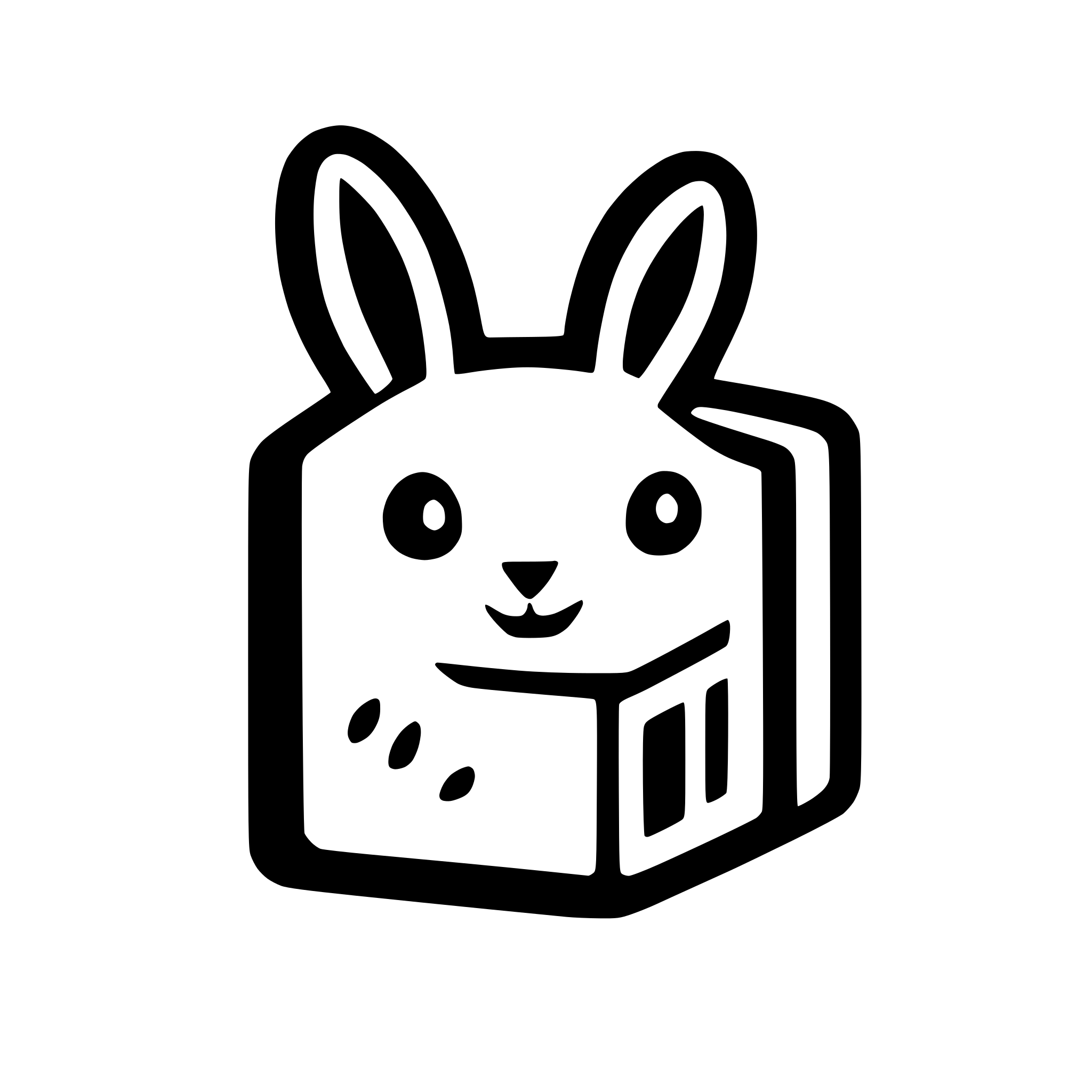 AI-generated SVG of a Generate me a png file. The idea is a rabbit and a storage drive, it should be a square icon (500x500px), no border, it should be abstract, no rabbit face detail.