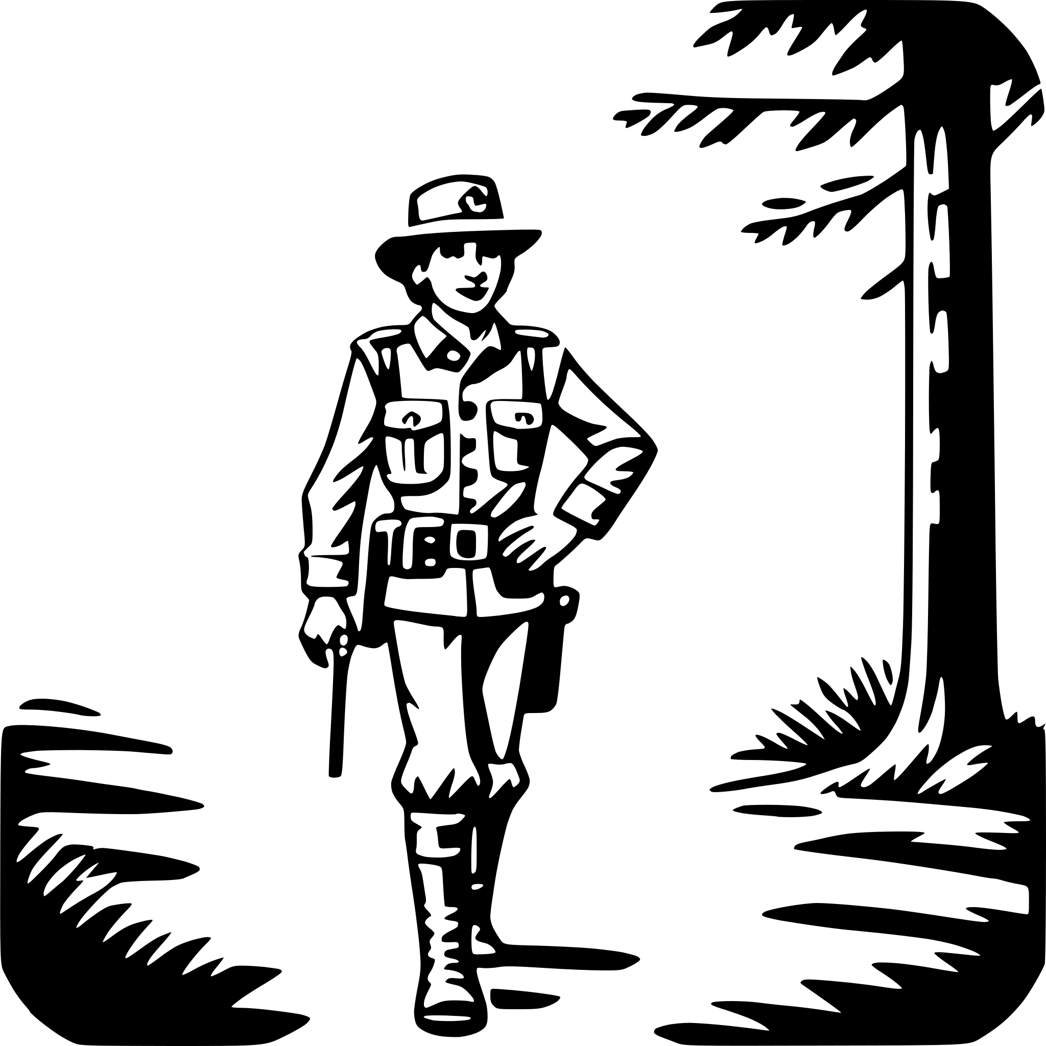 AI-generated SVG of a forest ranger patrol