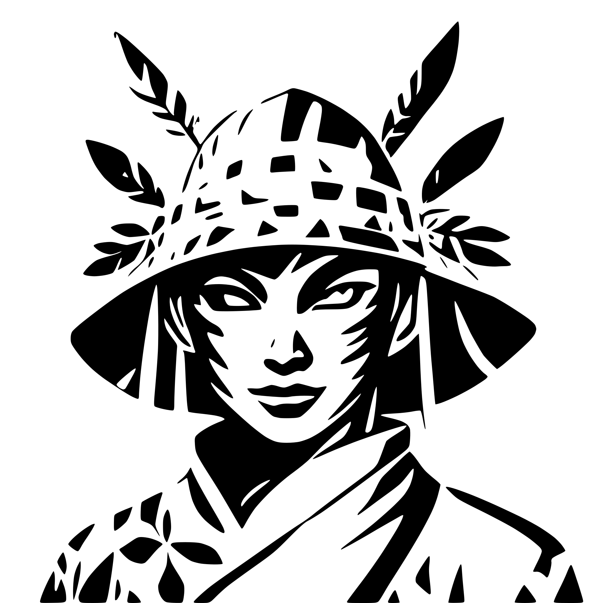 AI-generated SVG of a a samurai whose face is covered with mask