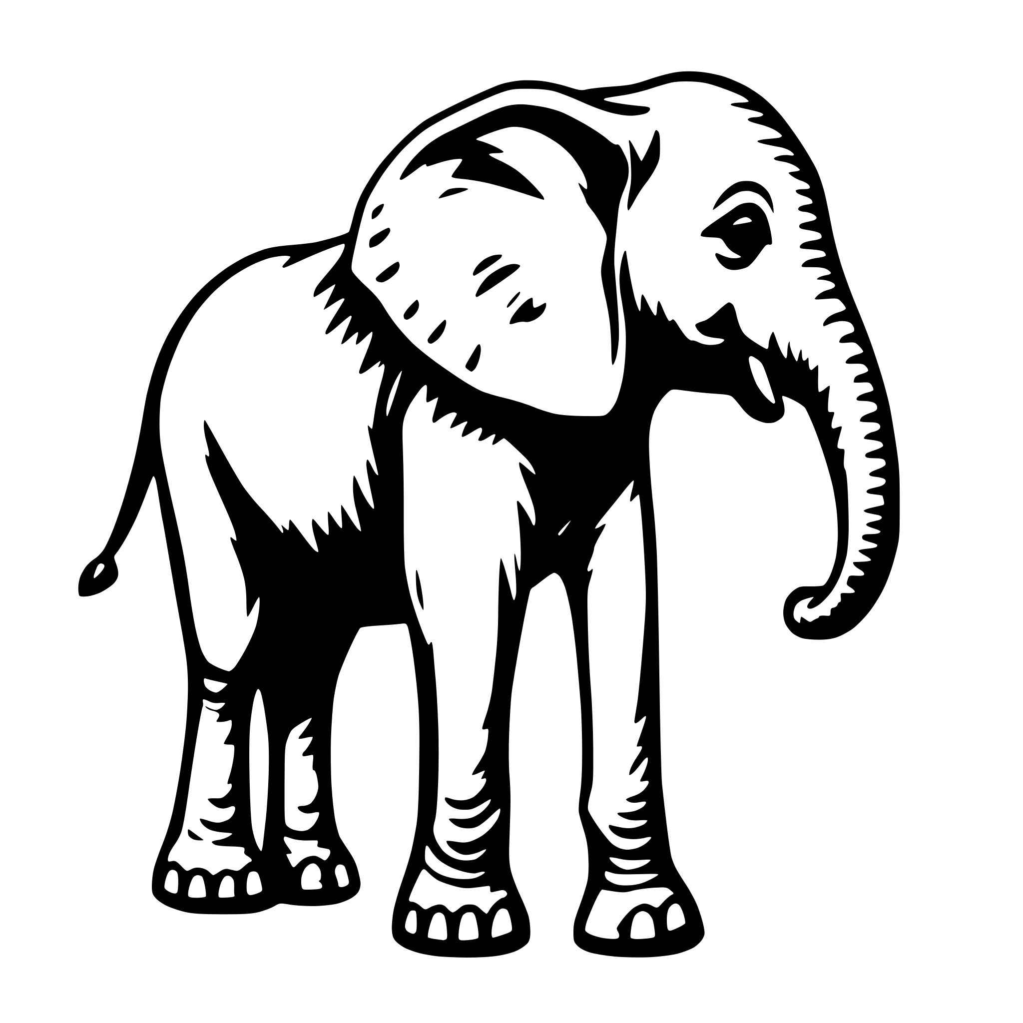 AI-generated SVG of 'draw elephant simple line'