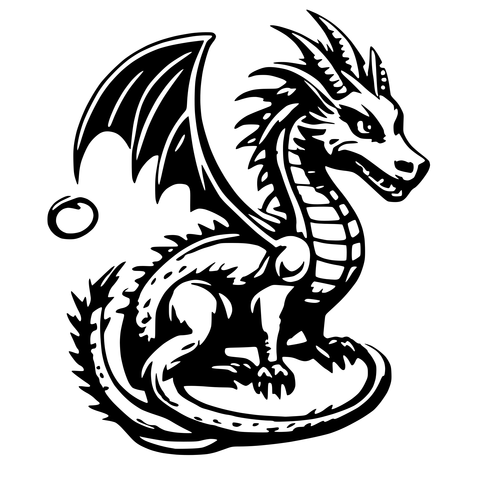AI-generated SVG of a dragon