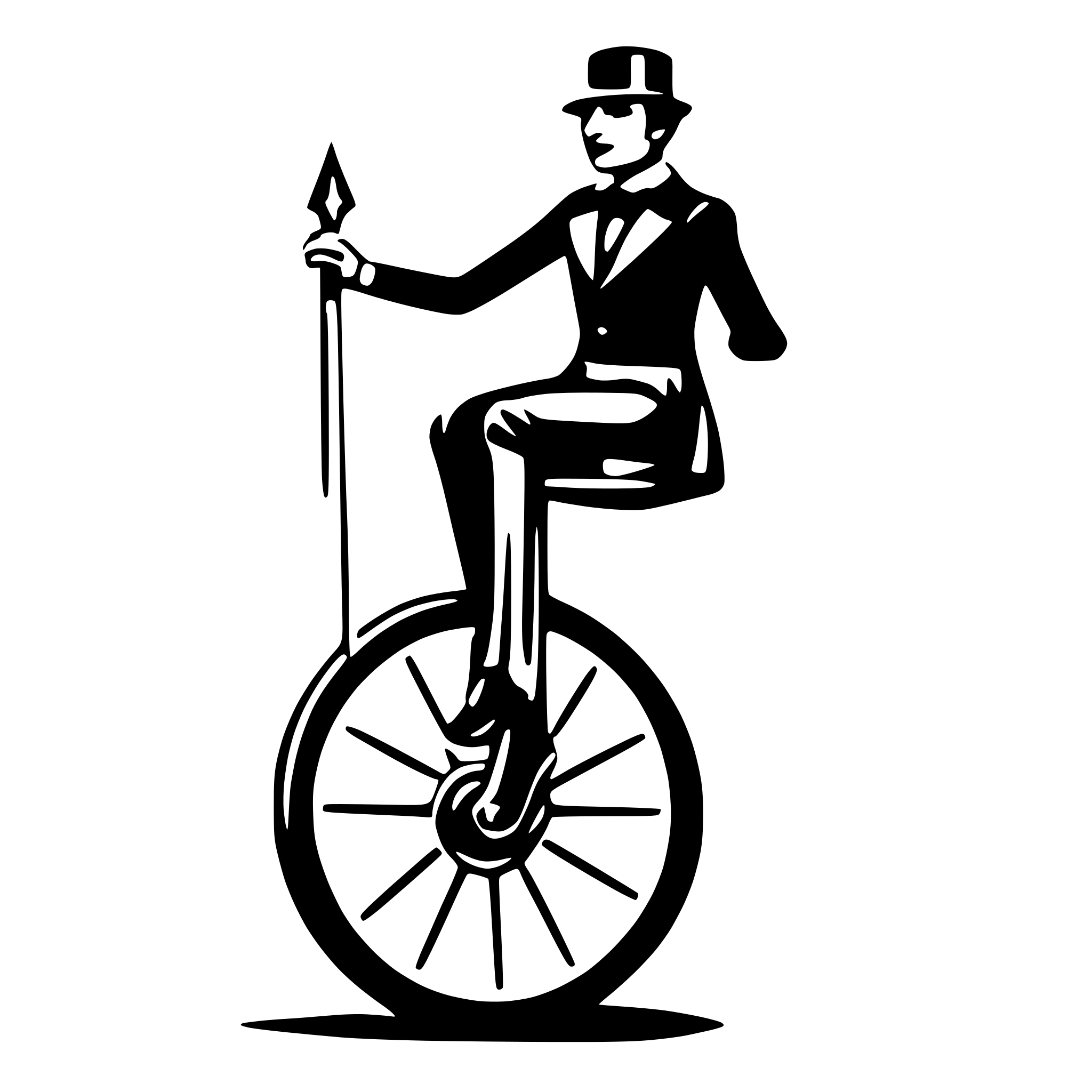 AI-generated SVG of 'unicycle art deco'