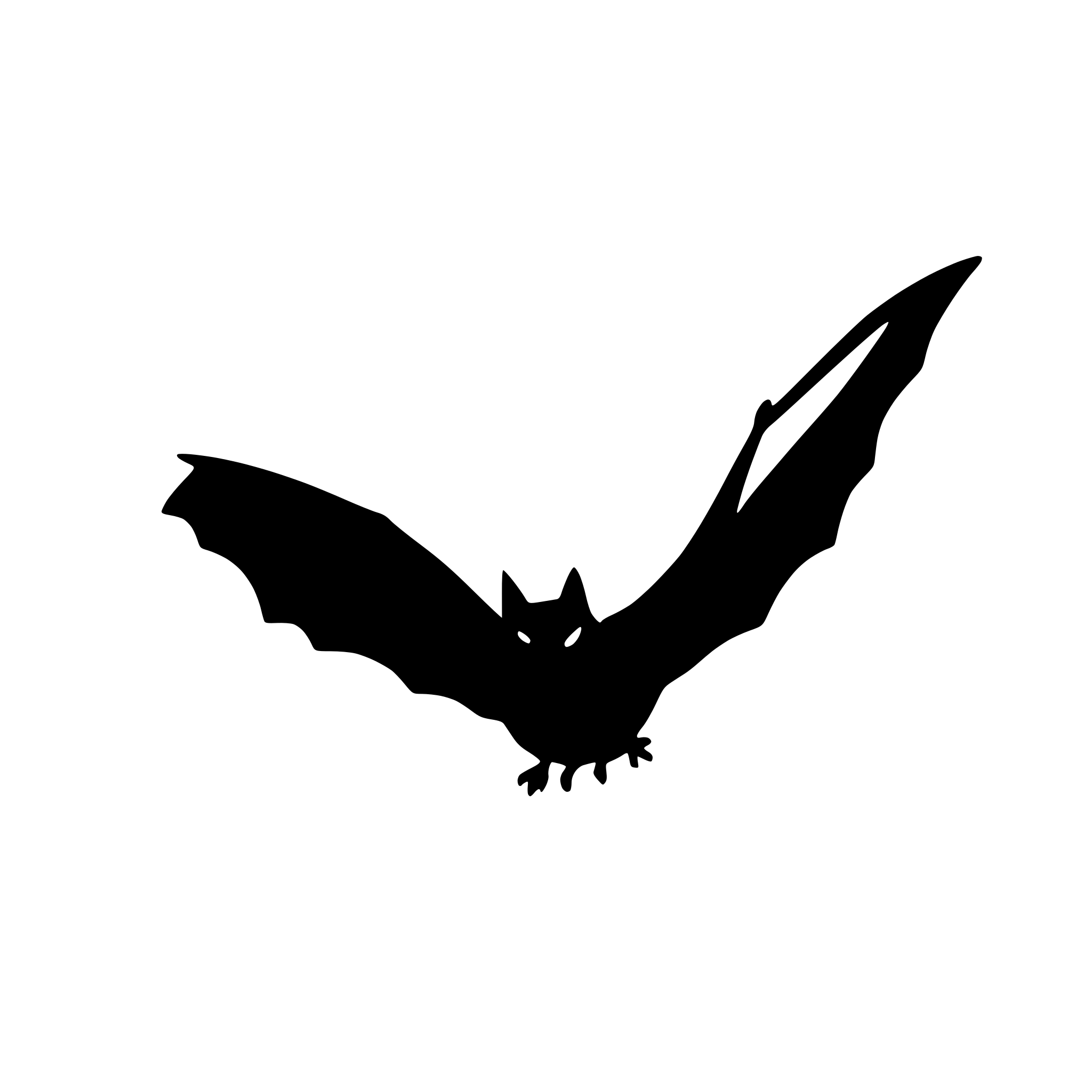 AI-generated SVG of a flying bat silhouette