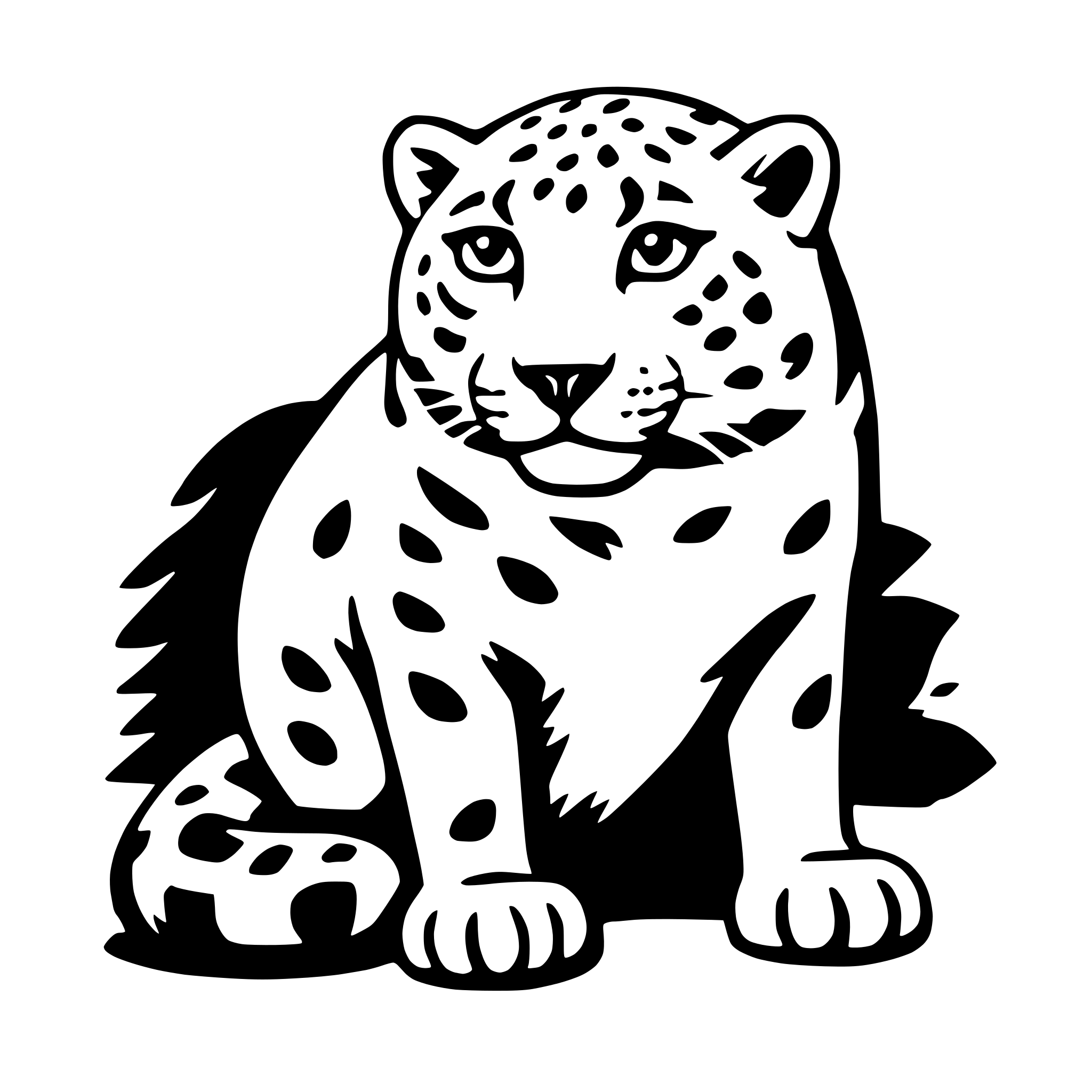 AI-generated SVG of 'snow leopard'