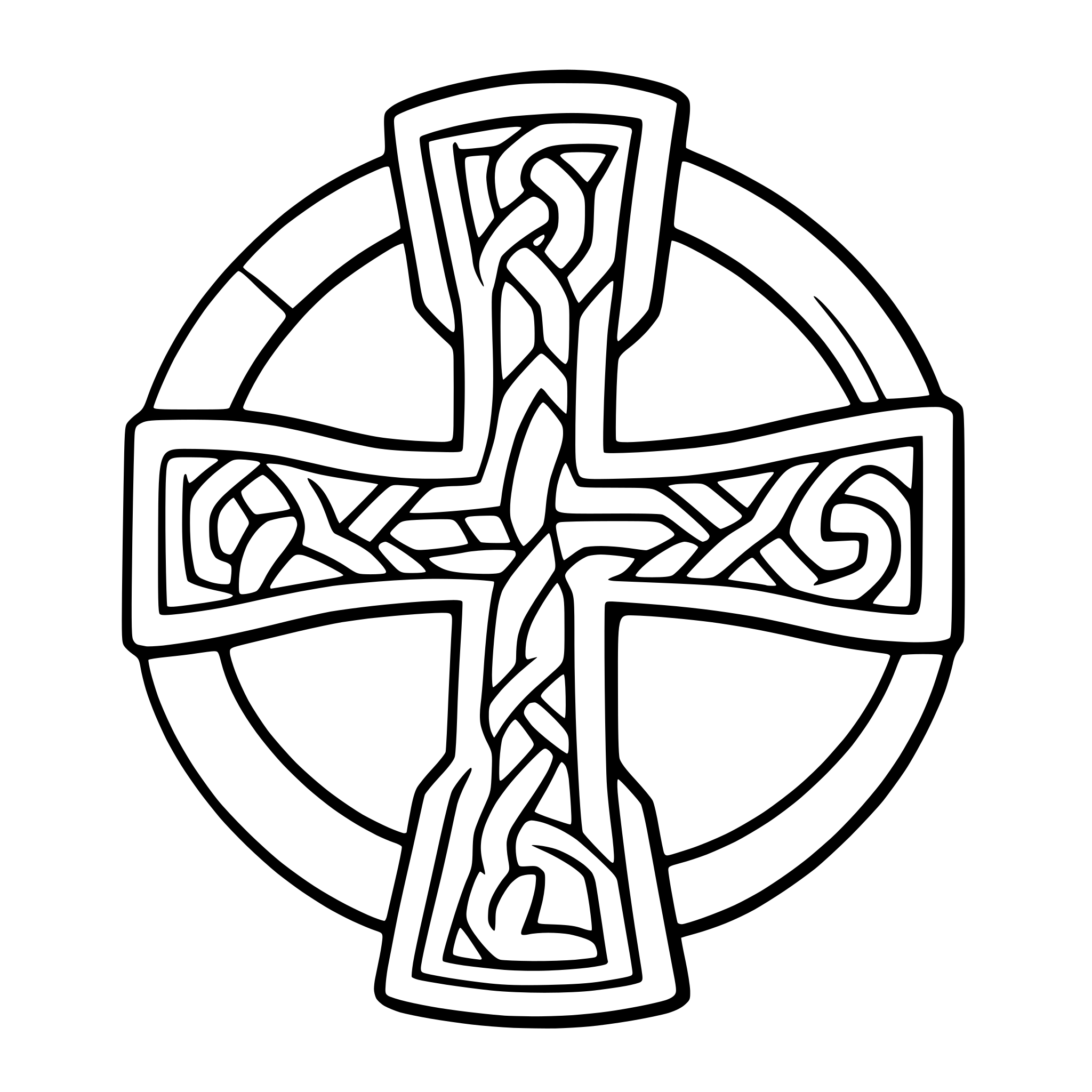 AI-generated SVG of 'celtic cross with knotwork'