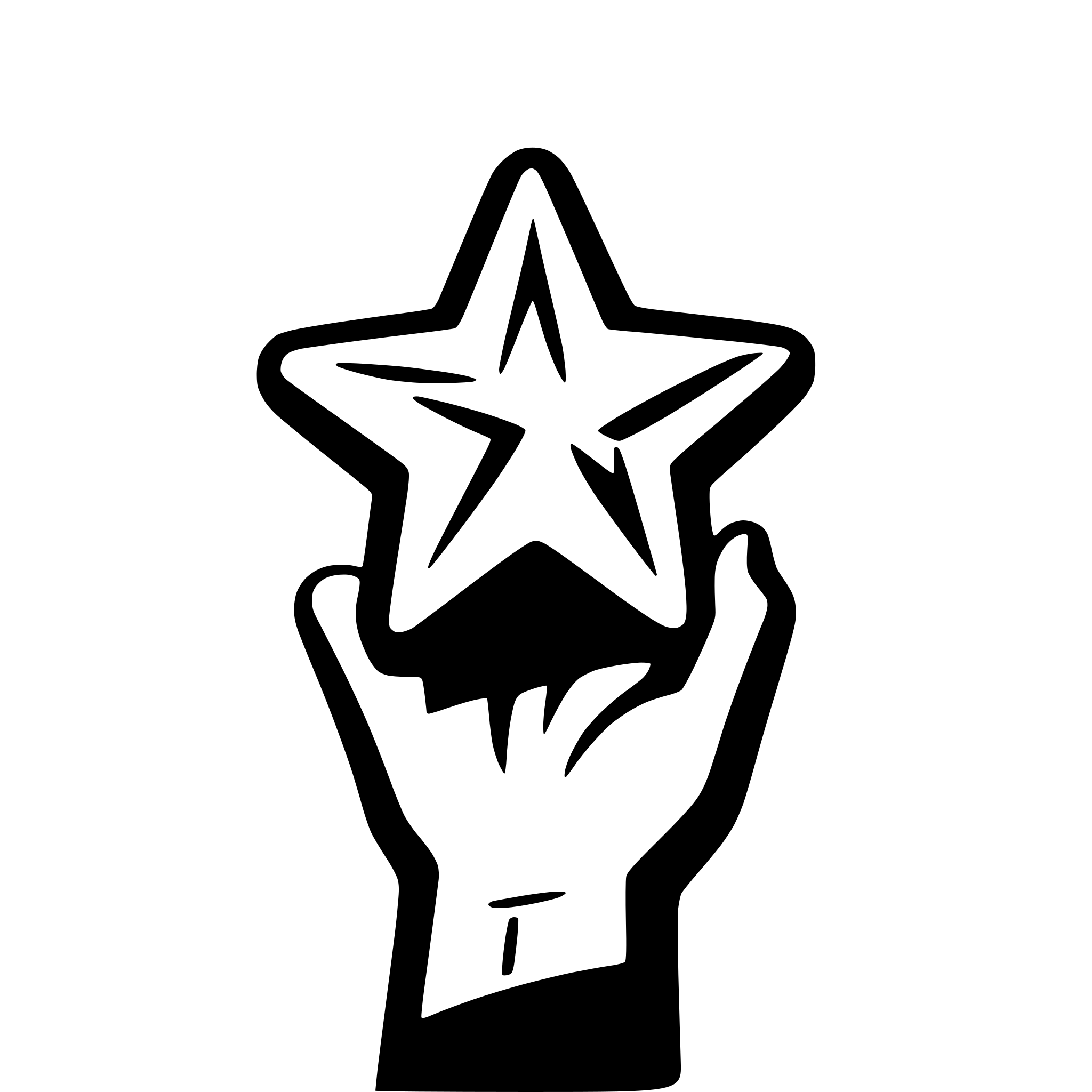 AI-generated SVG of 'abstract hand holding a star'