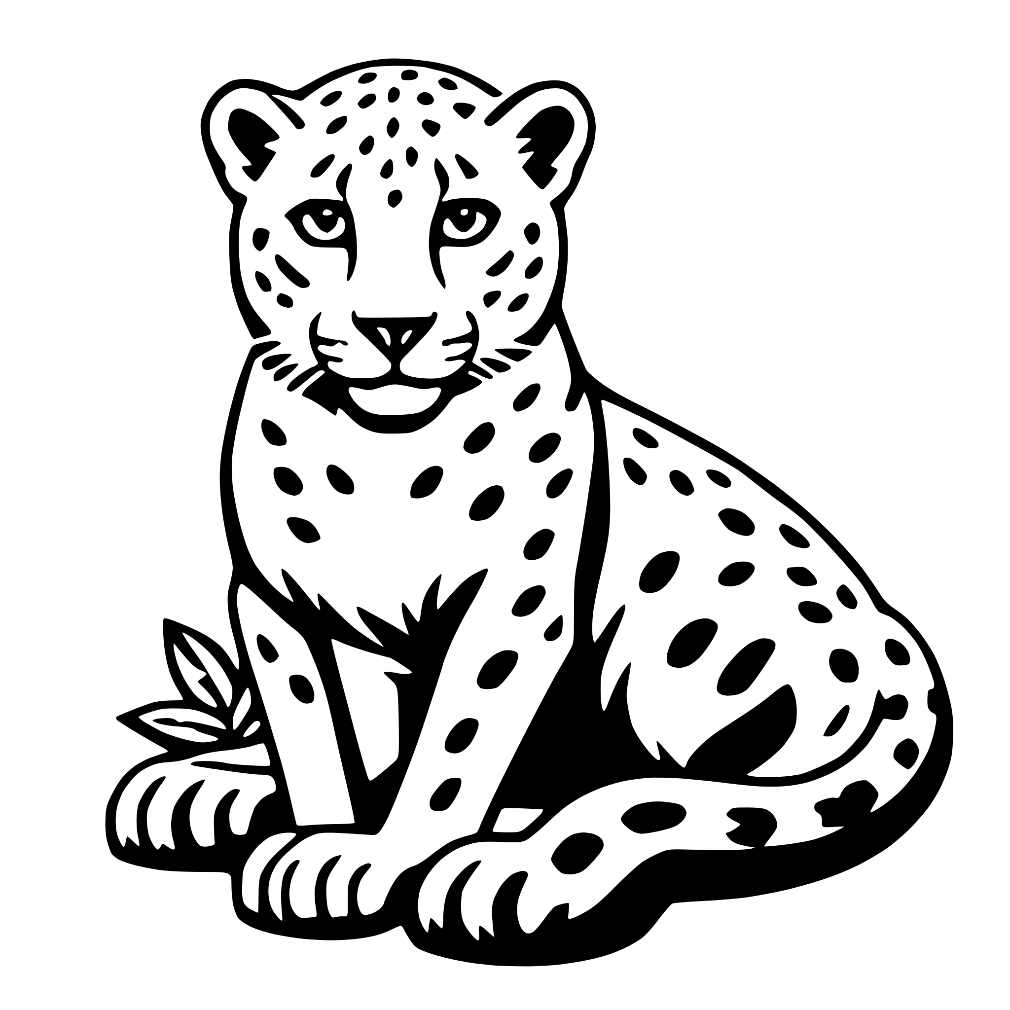 AI-generated SVG of a cheetah with compass