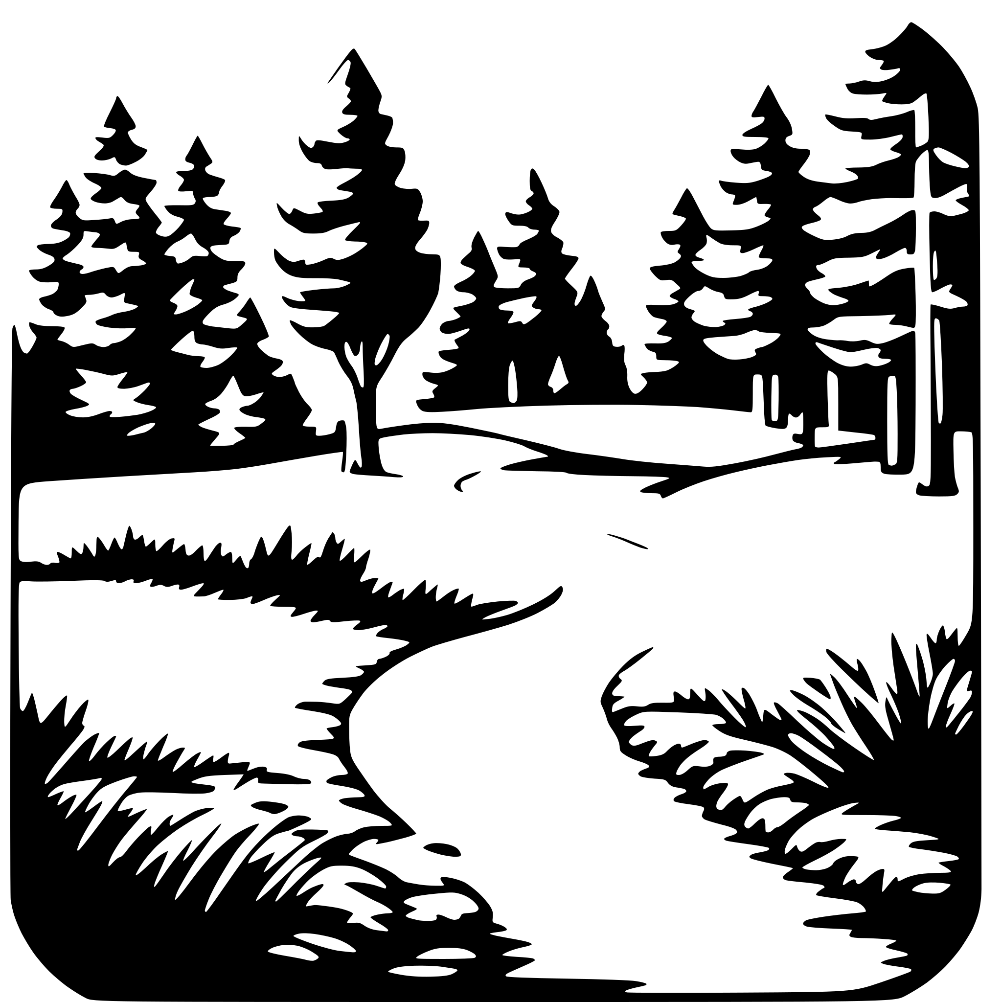 AI-generated SVG of a forest hike