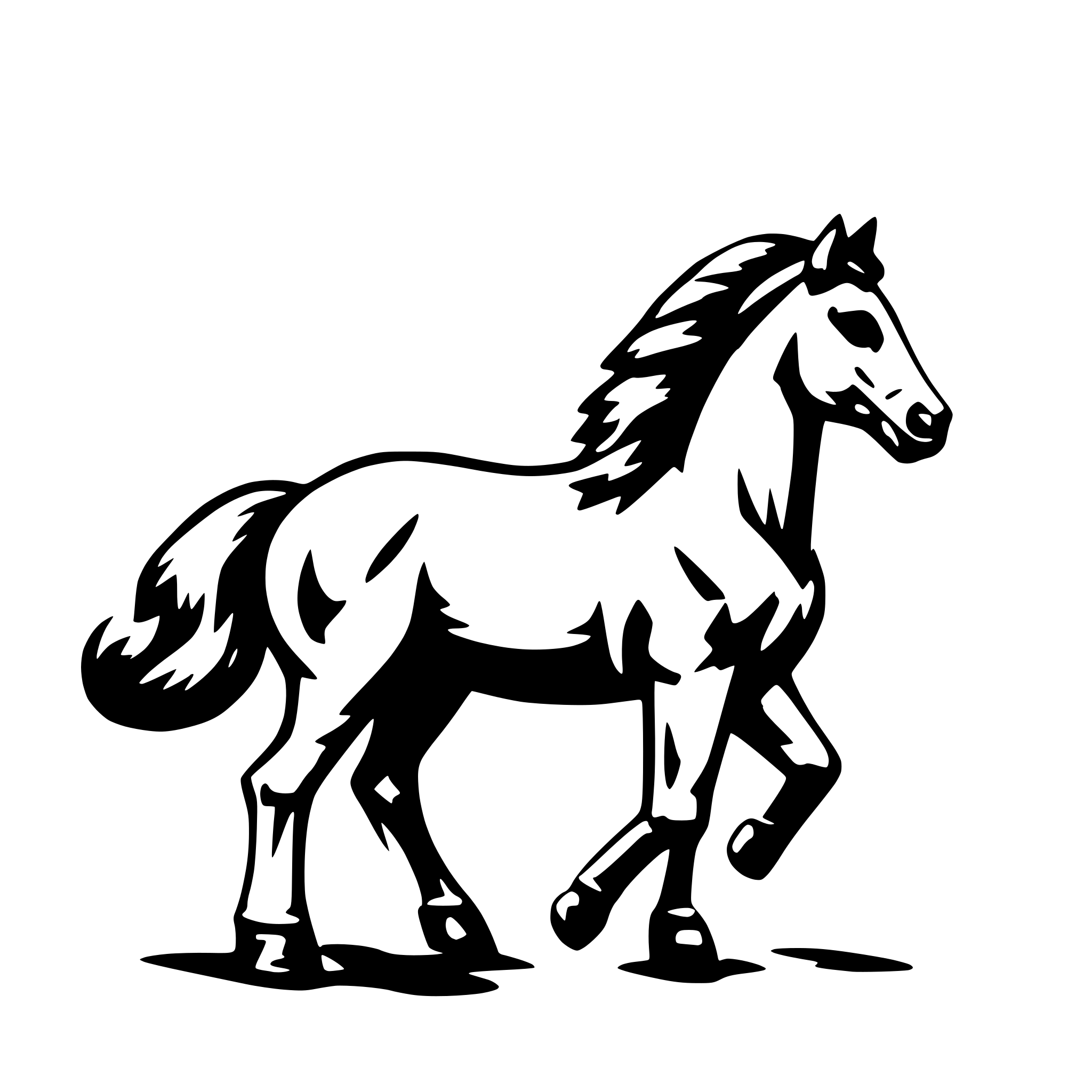 AI-generated SVG of a horse on 2 legs