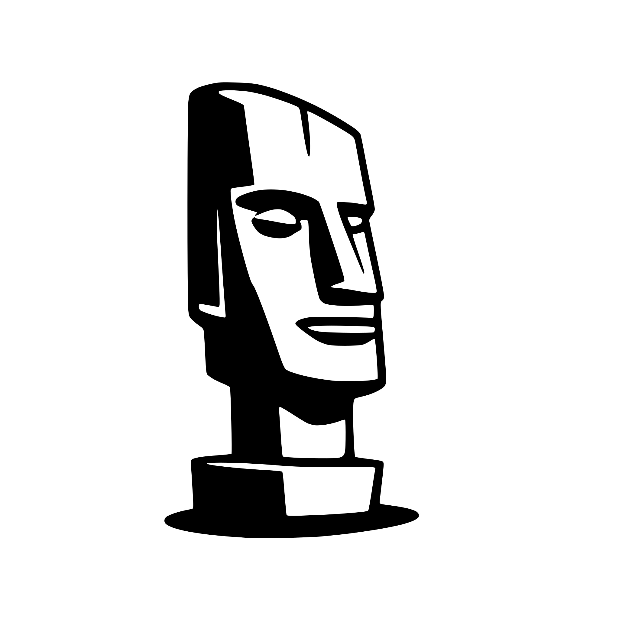 AI-generated SVG of a side view of a minimalist moai
