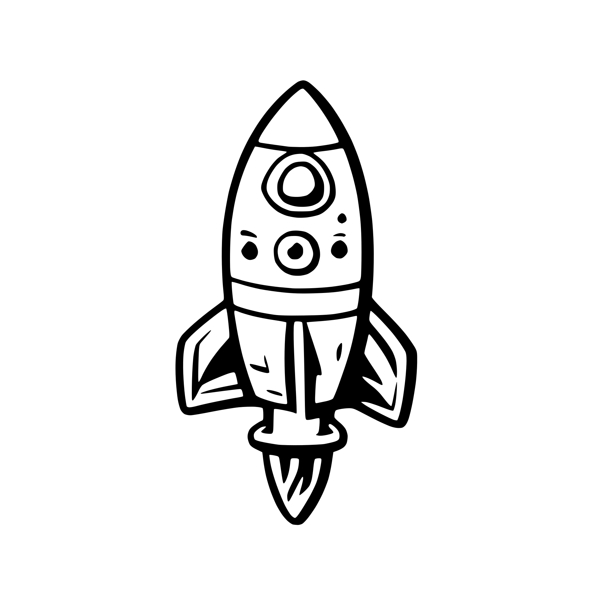 AI-generated SVG of 'minimalist rocket cartoon 2d'