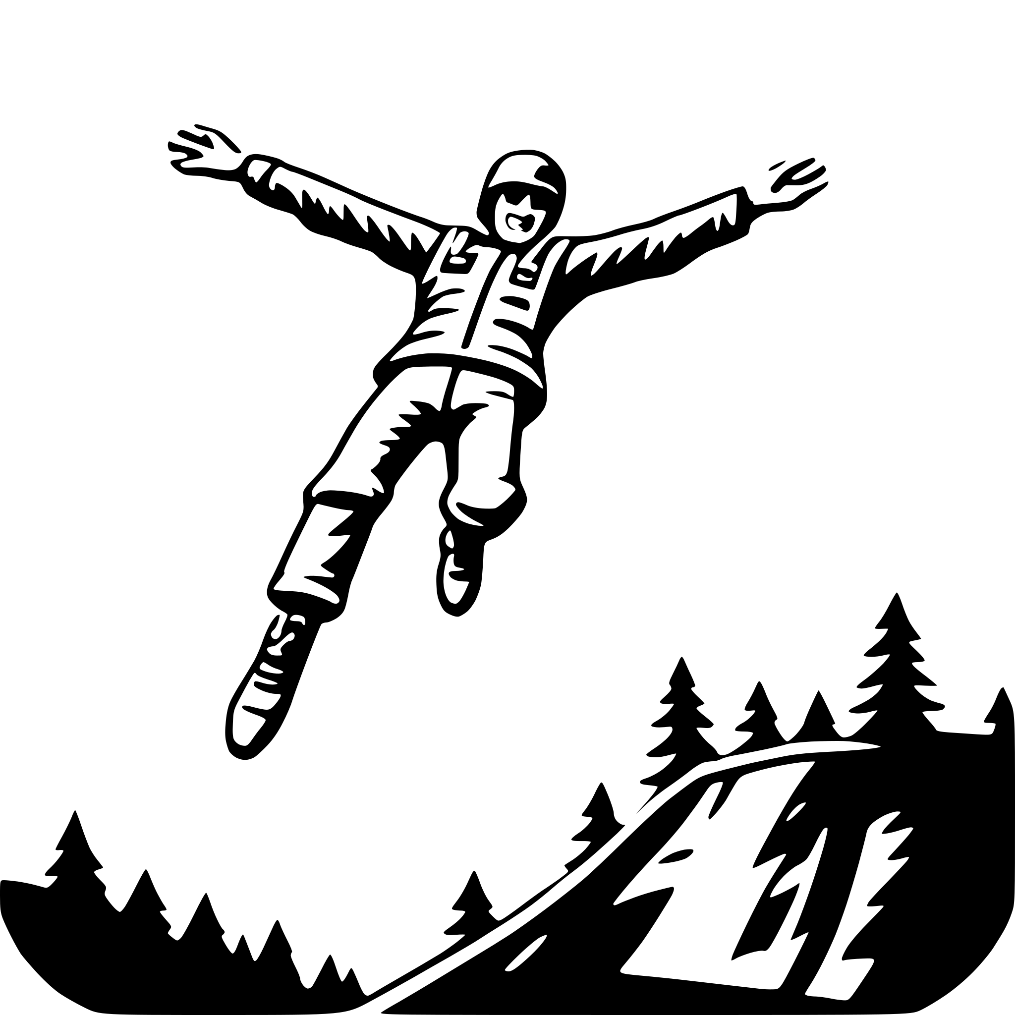 AI-generated SVG of a base jumping adventure