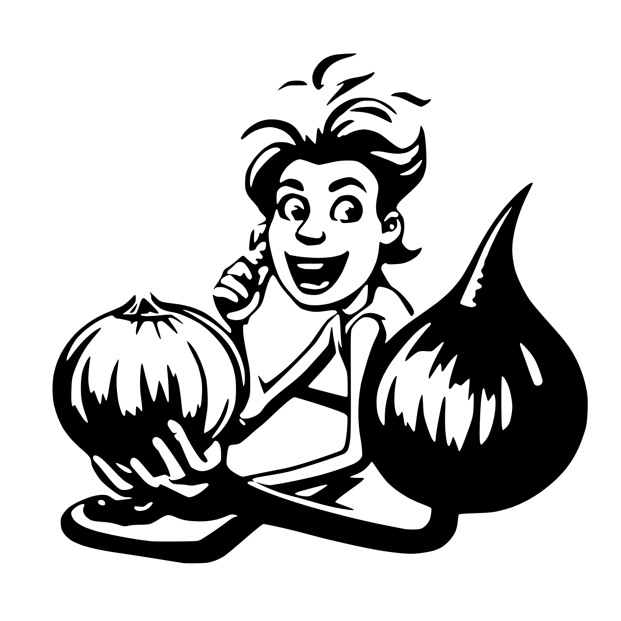AI-generated SVG of a onion talking on a cell phone