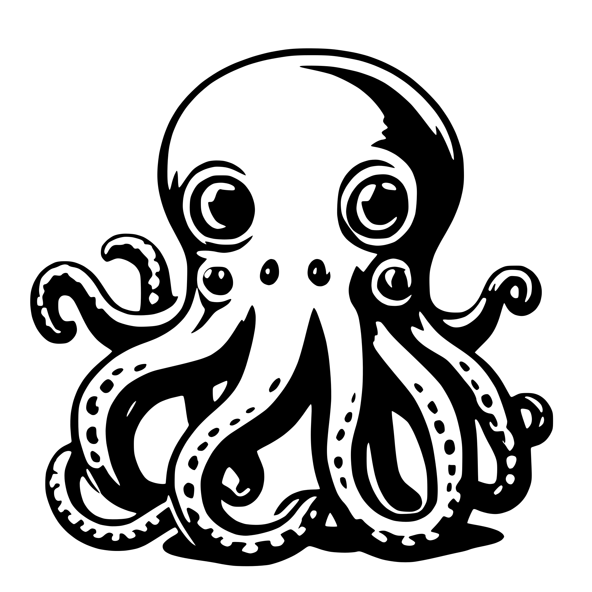 AI-generated SVG of '5 interesting facts about octopus'