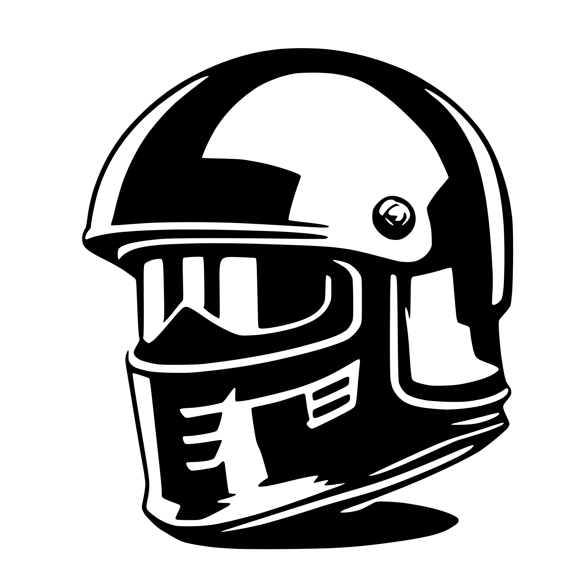 AI-generated SVG of a Helmet vector art, flat style illustration
