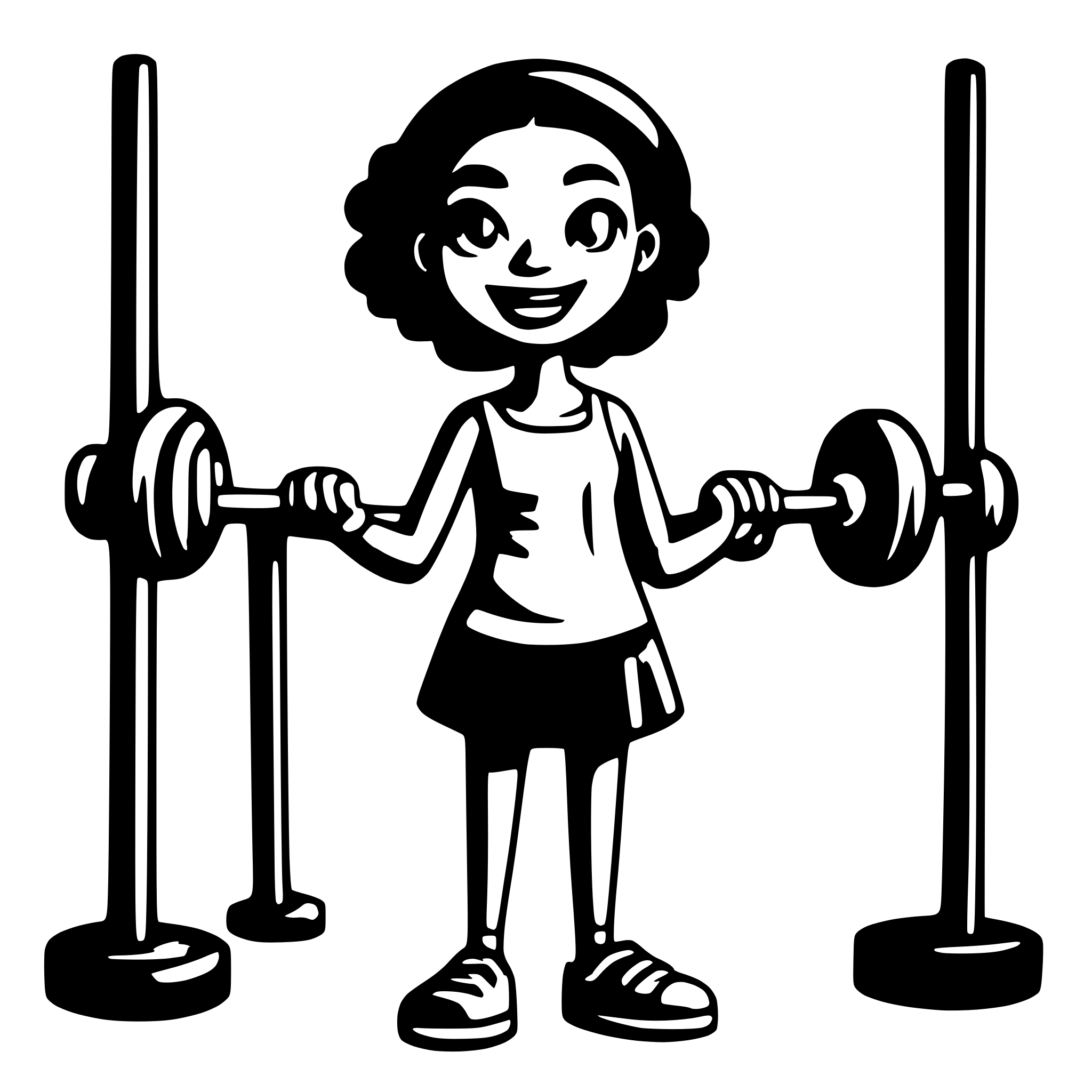 AI-generated SVG of 'african woman working out'