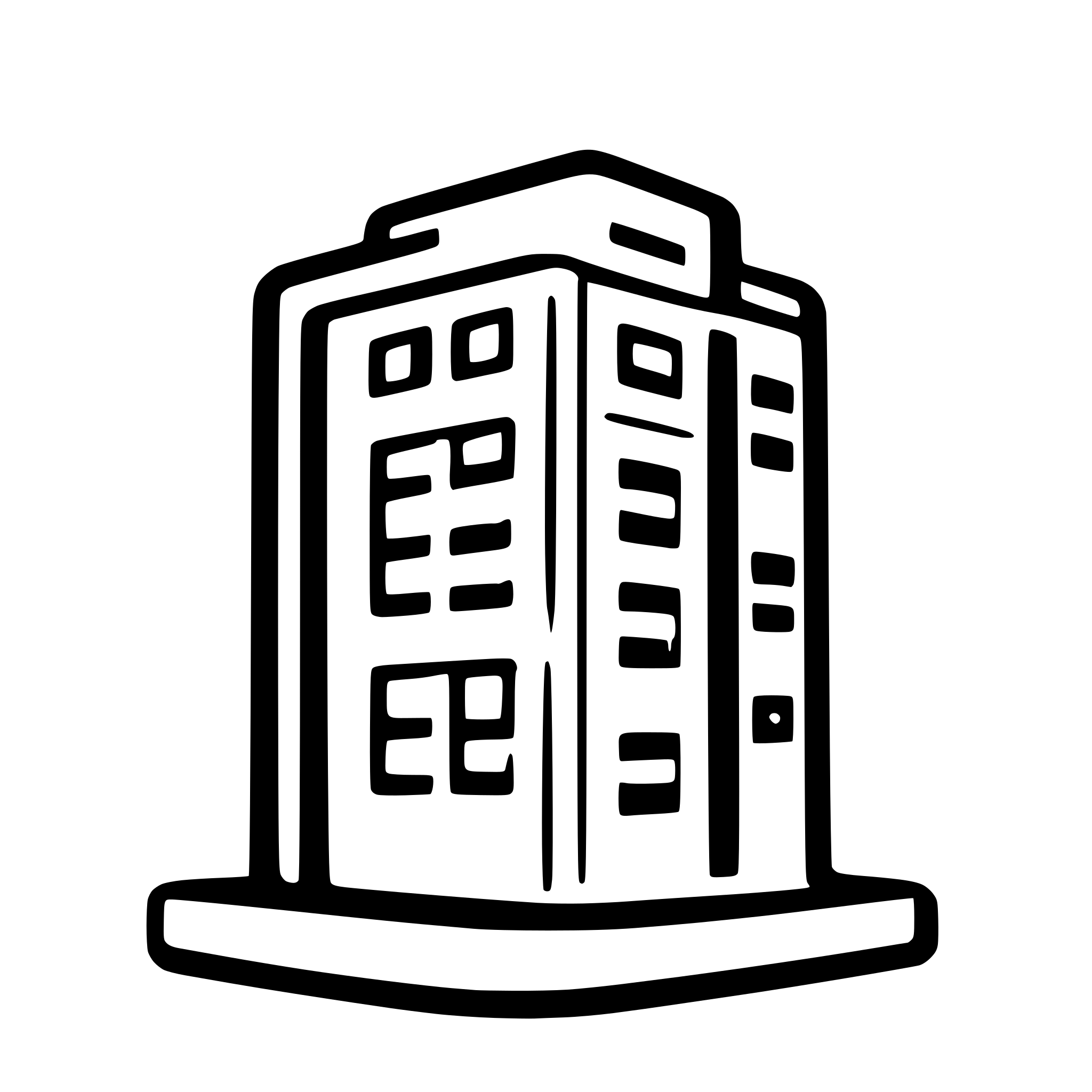 AI-generated SVG of a Simple rectangle representing a company building with 6 windows seen from the front.