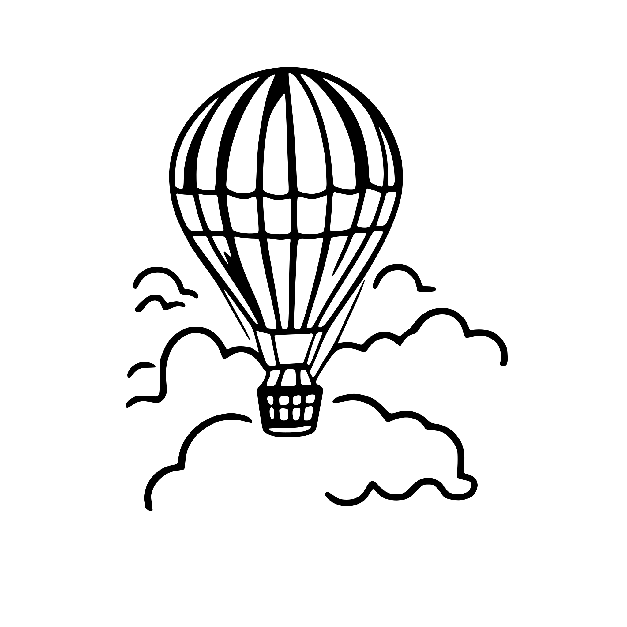 AI-generated SVG of 'hot air balloon in sky'