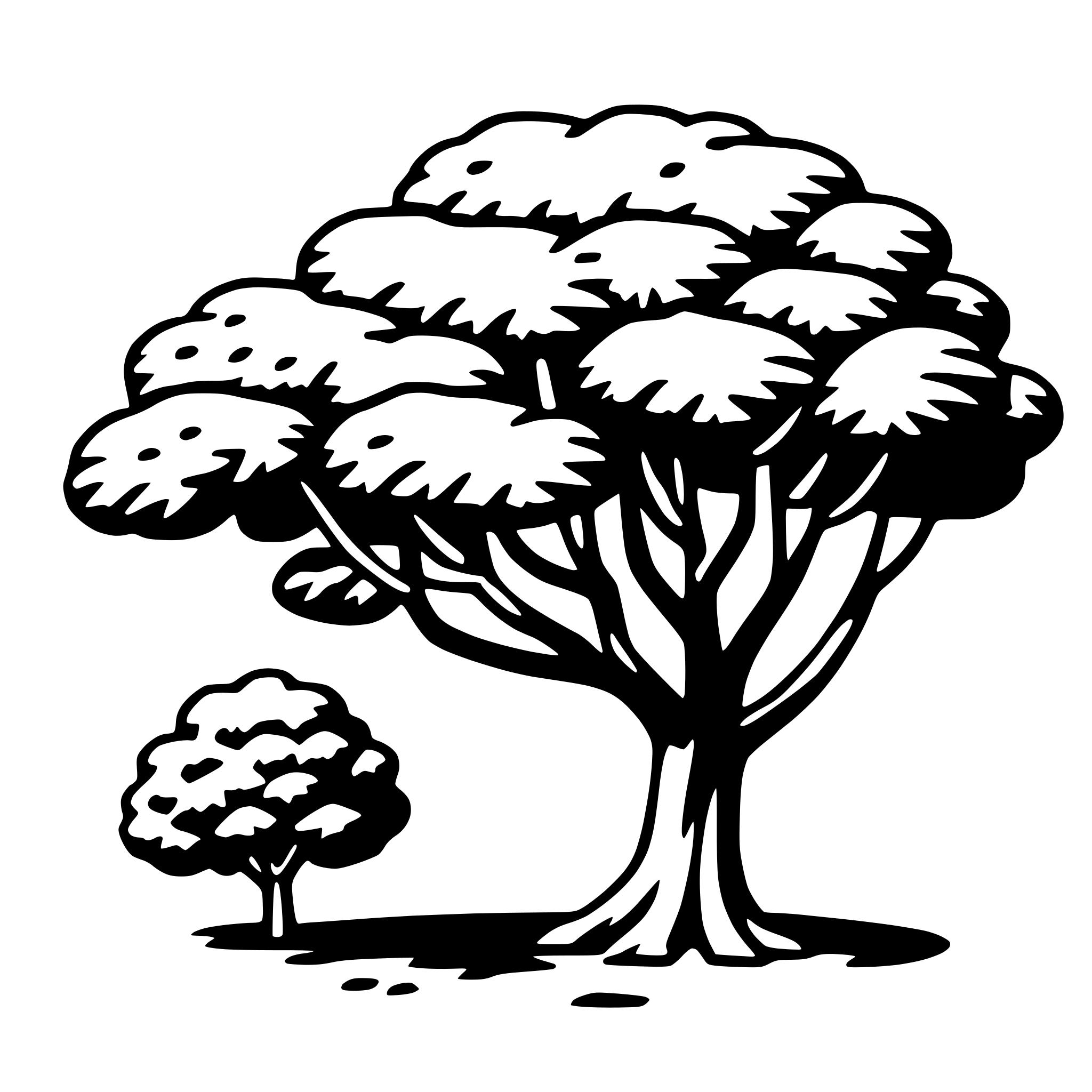 AI-generated SVG of a jacaranda tree