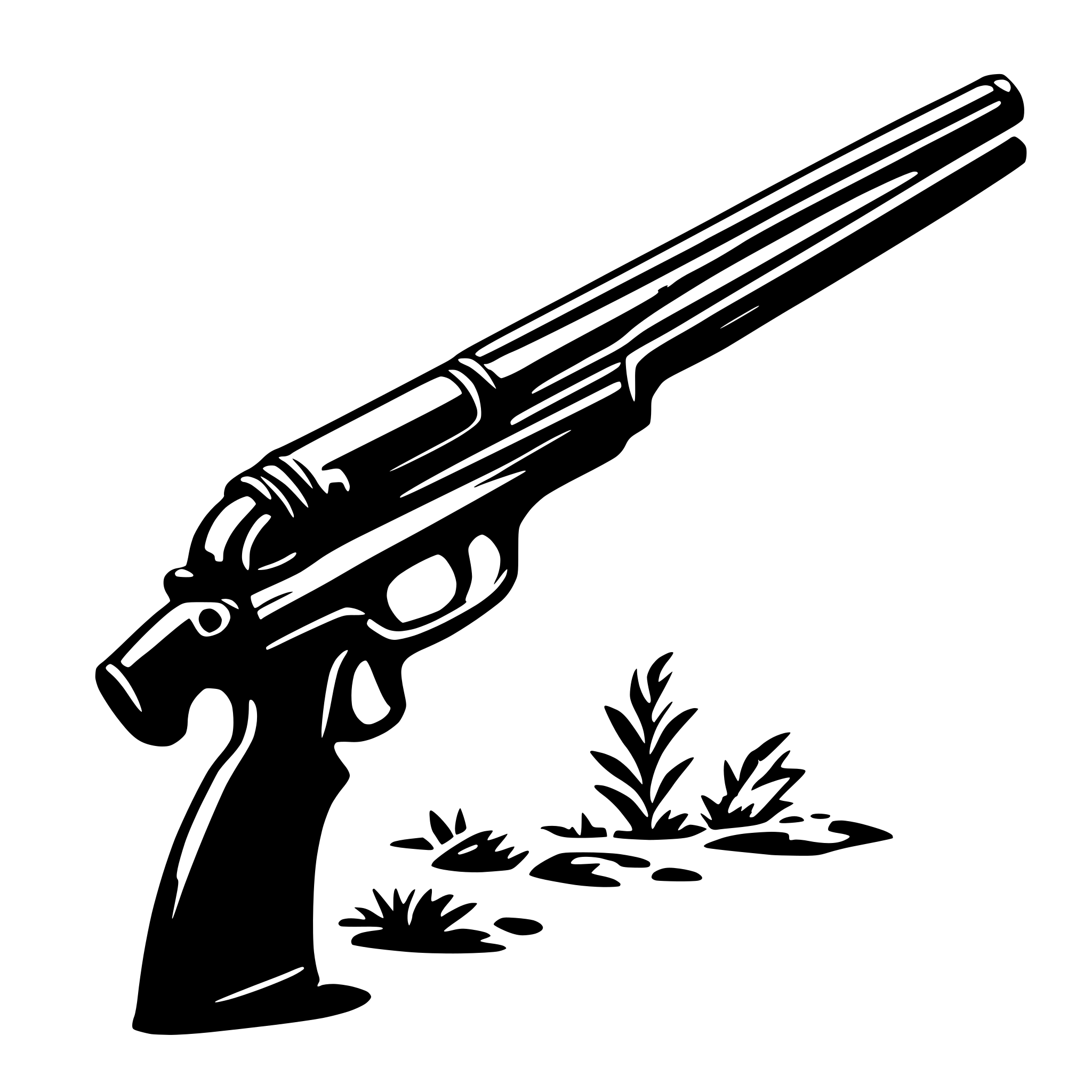 AI-generated SVG of 'Pump action shotgun'