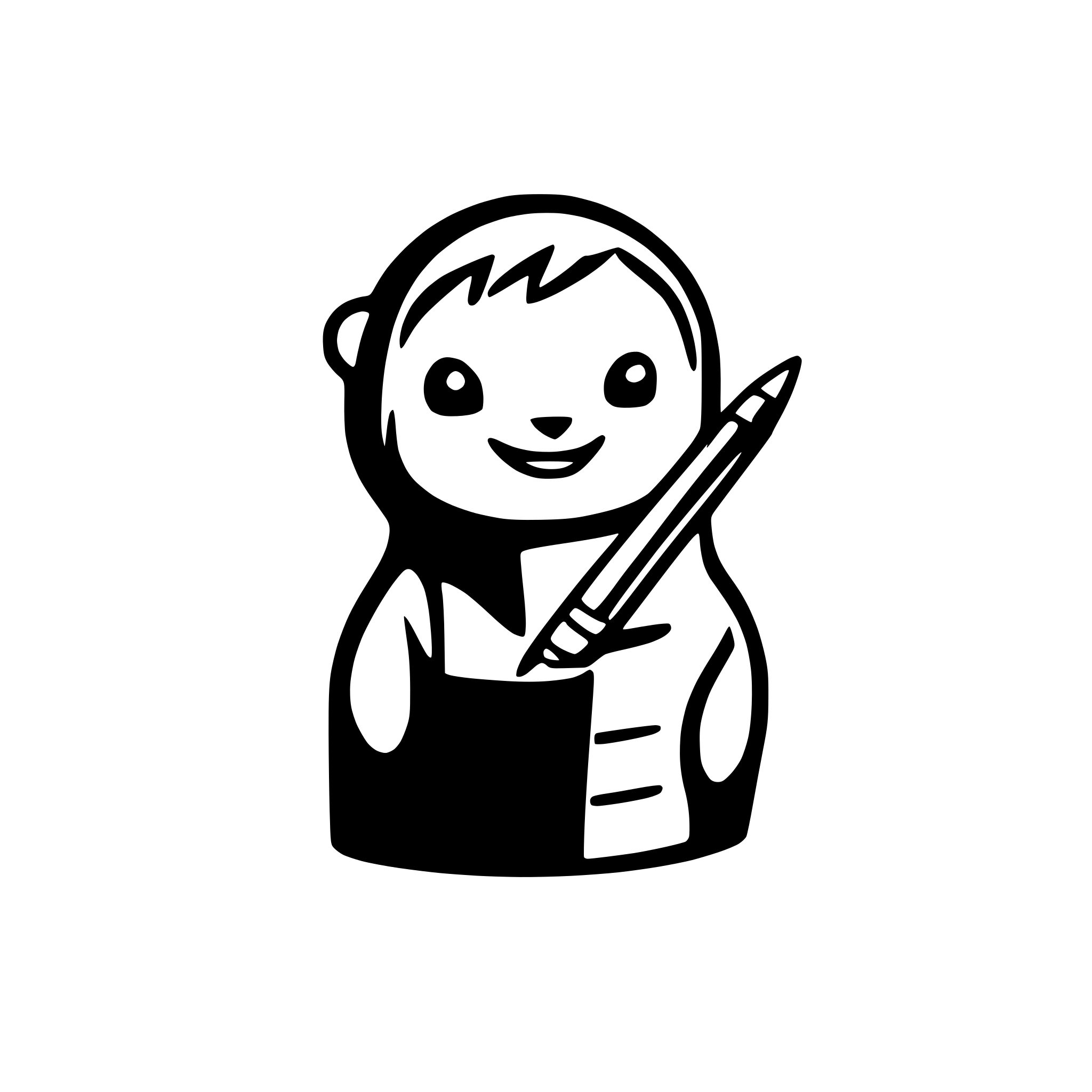 AI-generated SVG of a seal holding a pen