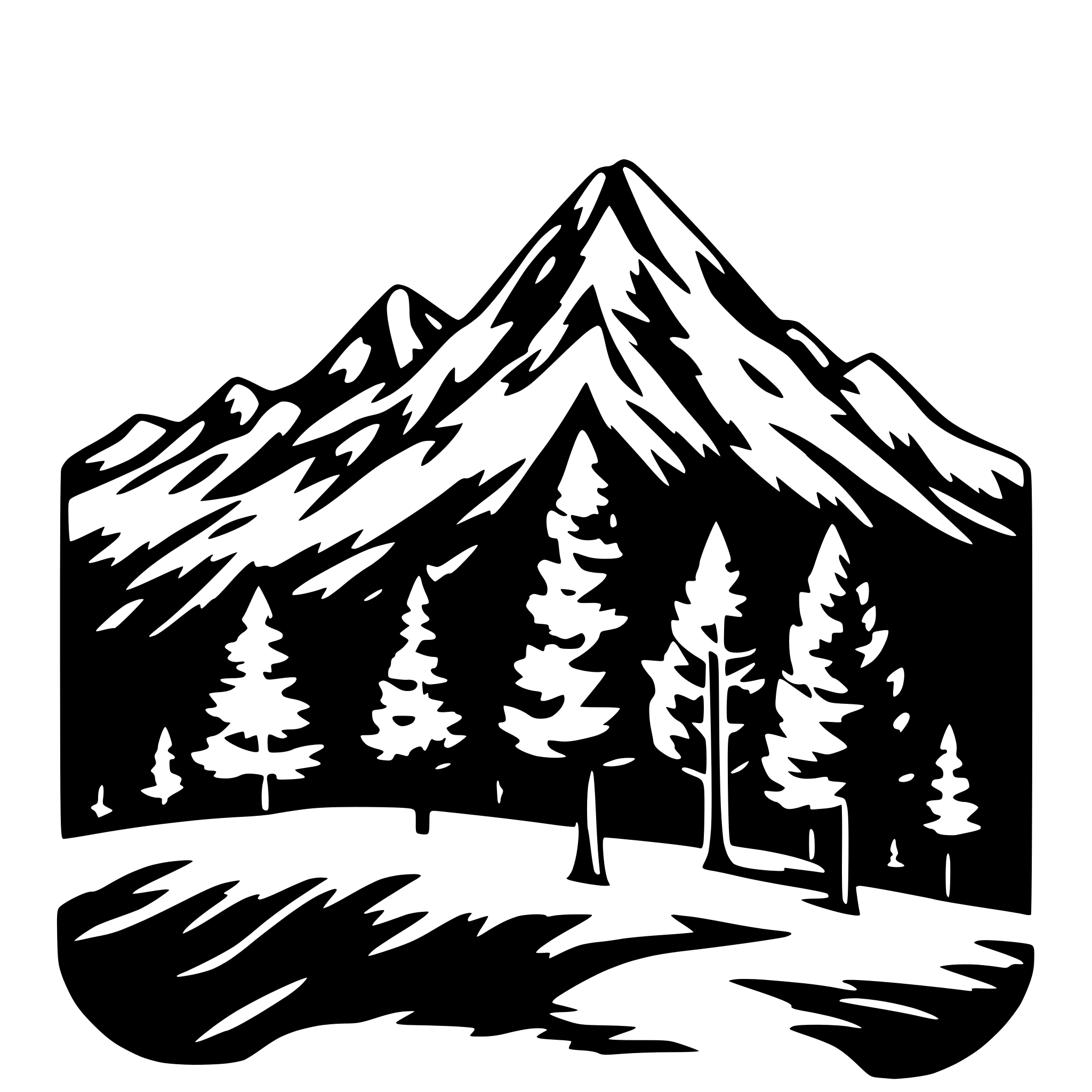 AI-generated SVG of 'mountain stars Trees'