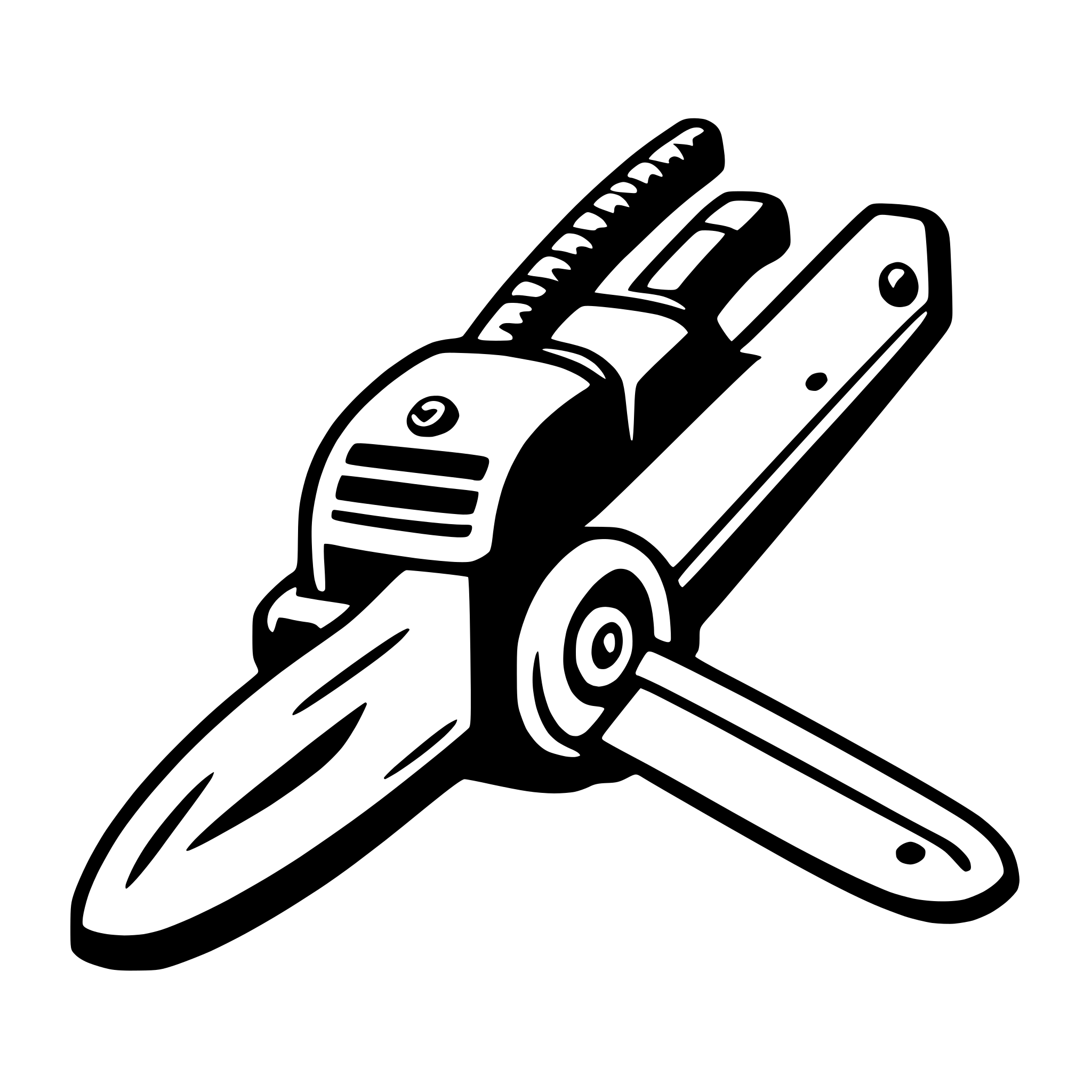 The SVG depicts a simple, stylized illustration of a pair of pliers. The pliers have a single handle and a pivot point where the handle meets the jaw. The jaws of the pliers are open, and the teeth are visible, suggesting that the pliers are designed for gripping or cutting. The illustration is flat with no shading or depth, giving it a two-dimensional appearance. The style is minimalistic and appears to be a vector graphic, as indicated by the SVG file format. 