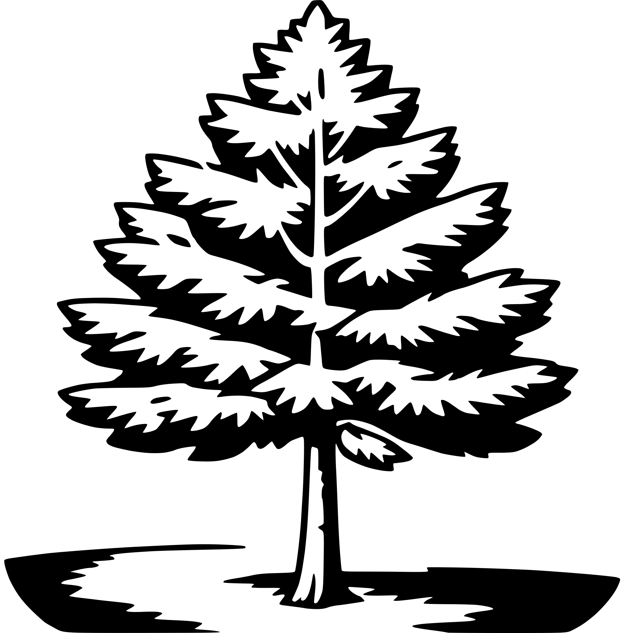 AI-generated SVG of a hemlock tree