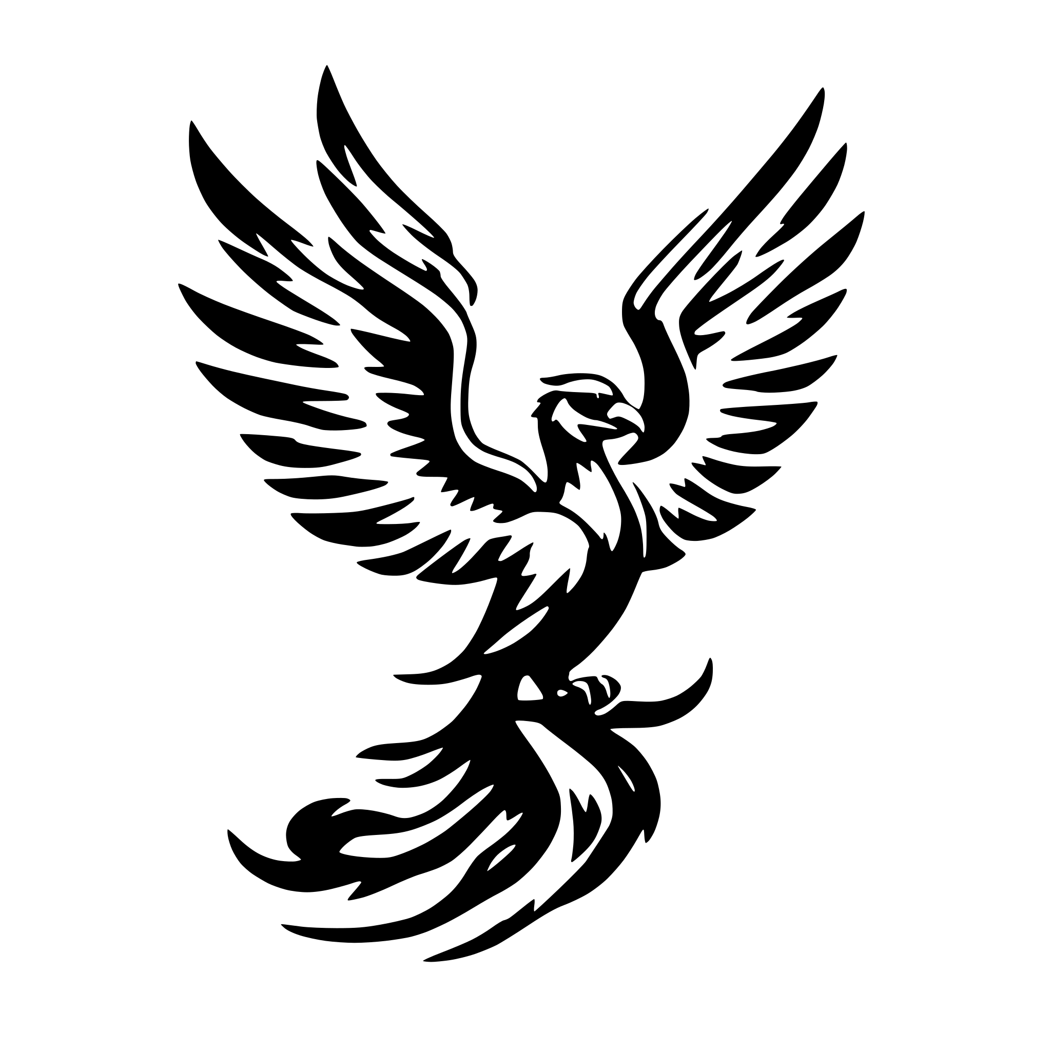 AI-generated SVG of a A phoenix sitting in flames.