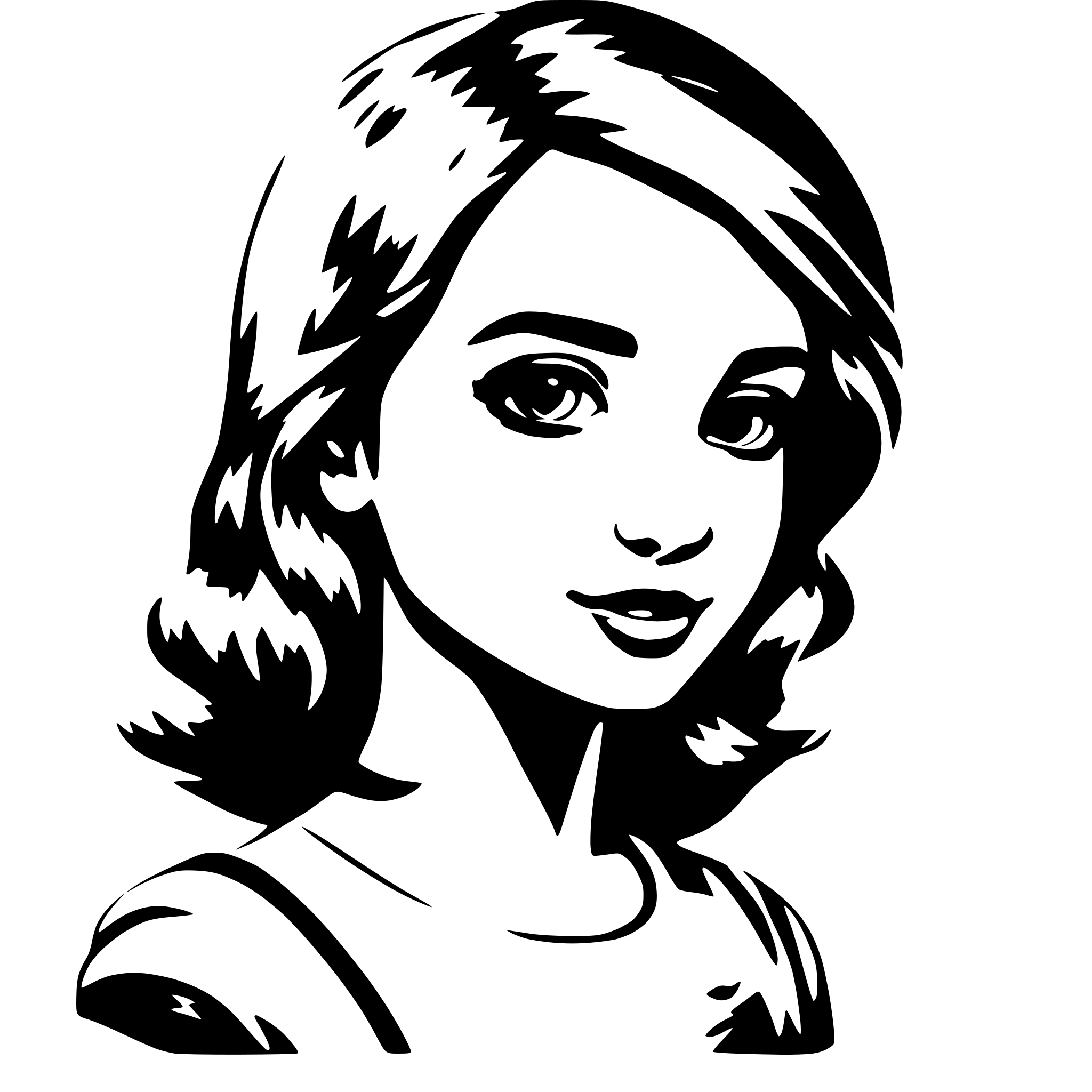 AI-generated SVG of a cute girl