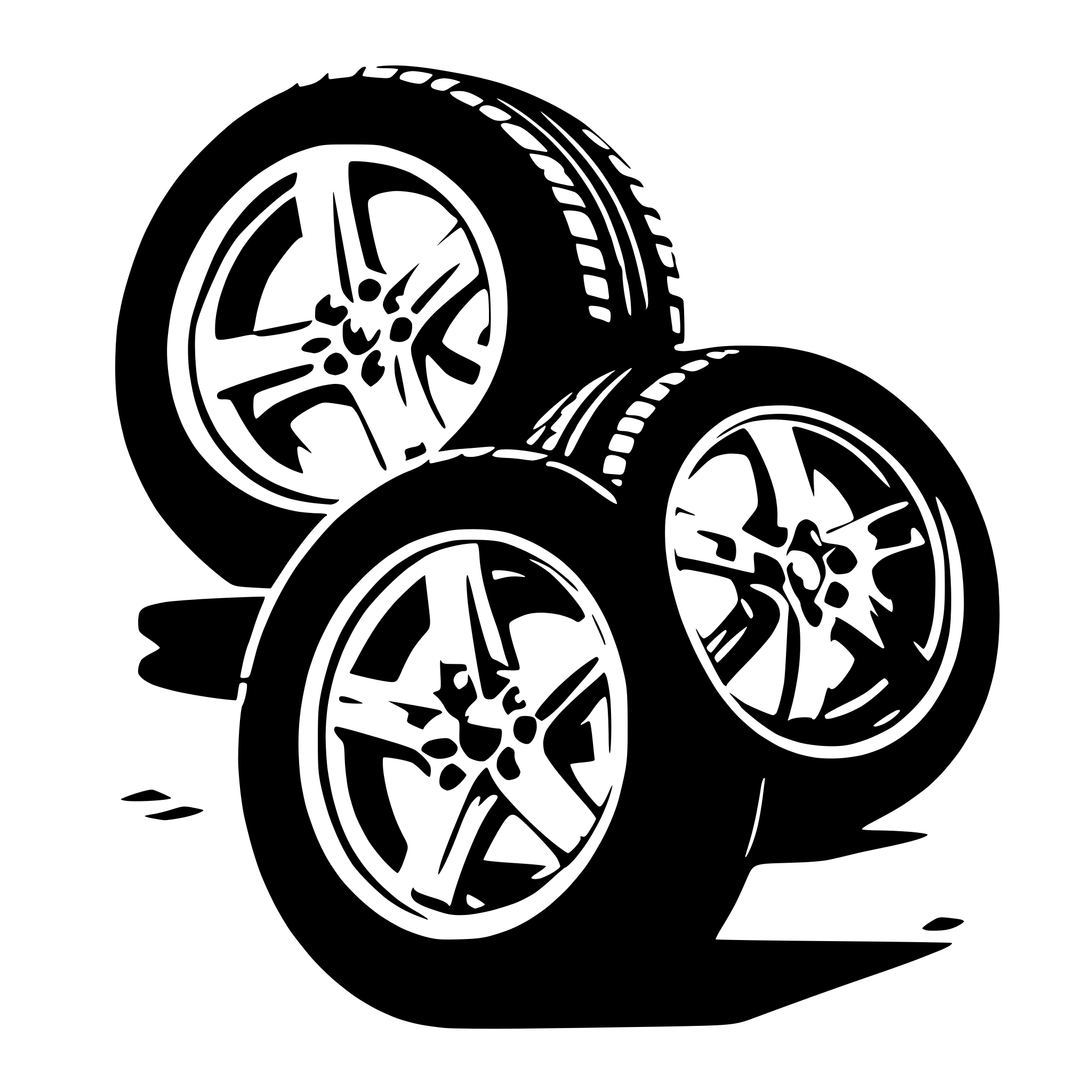 AI-generated SVG of a Creata a schematic top view of the four tires system of a car