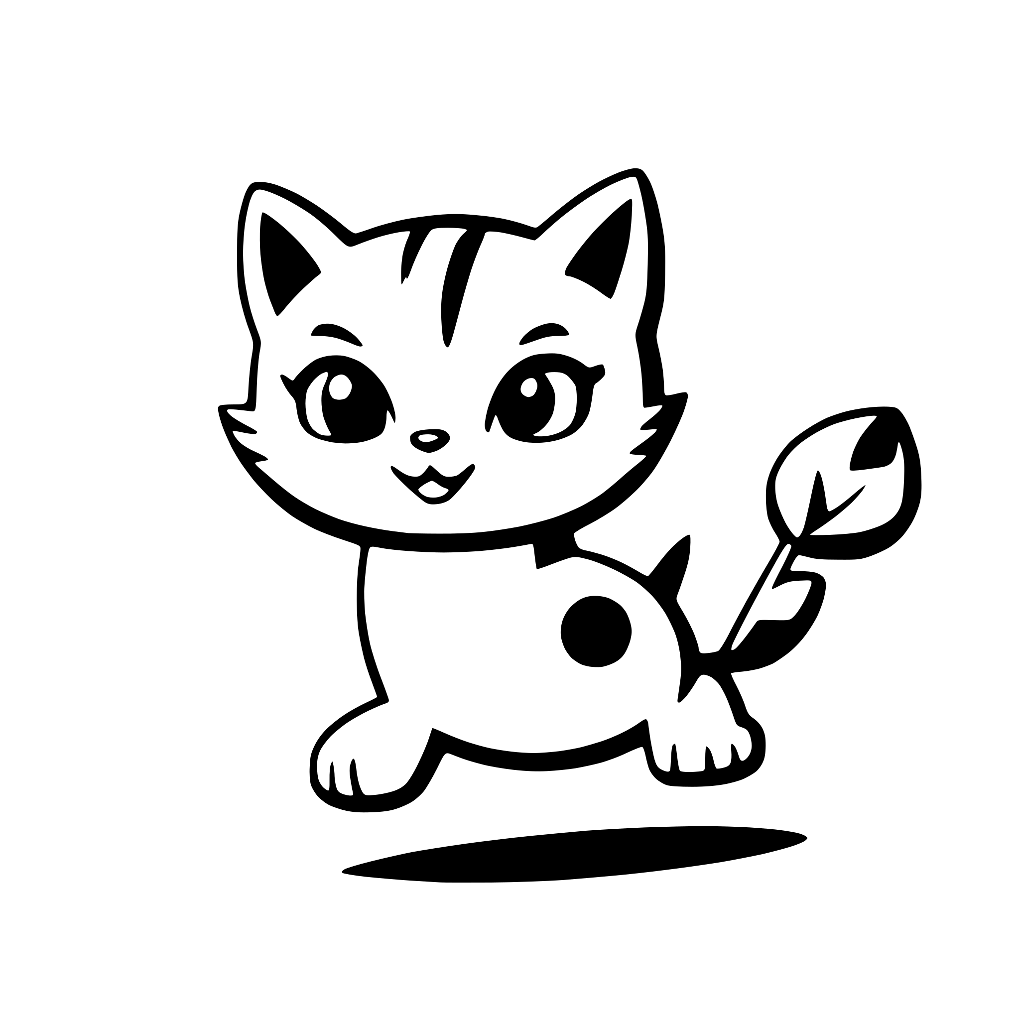 AI-generated SVG of 'a playful kitten chasing a butterfly'